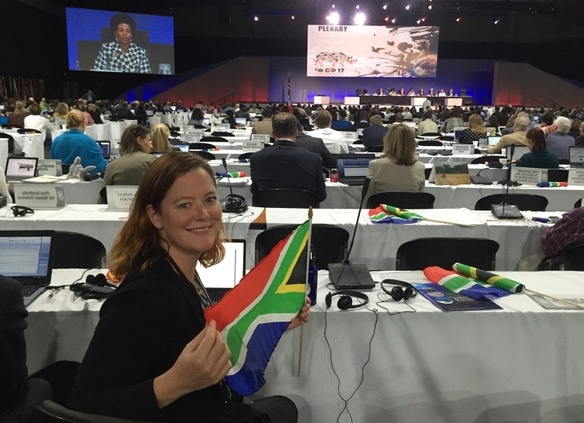 Dr. Sarah Foster at CITES CoP17 in Johannesburg, South Africa