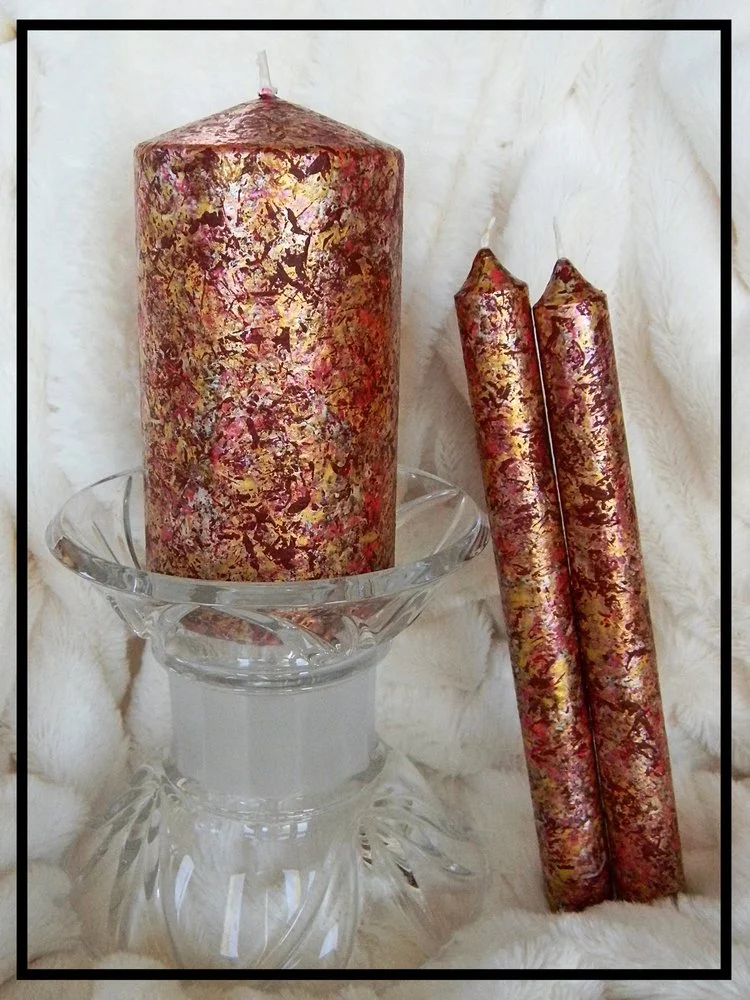 Traditional Christmas Pillar Taper Candles Sugar Creek Home Decor