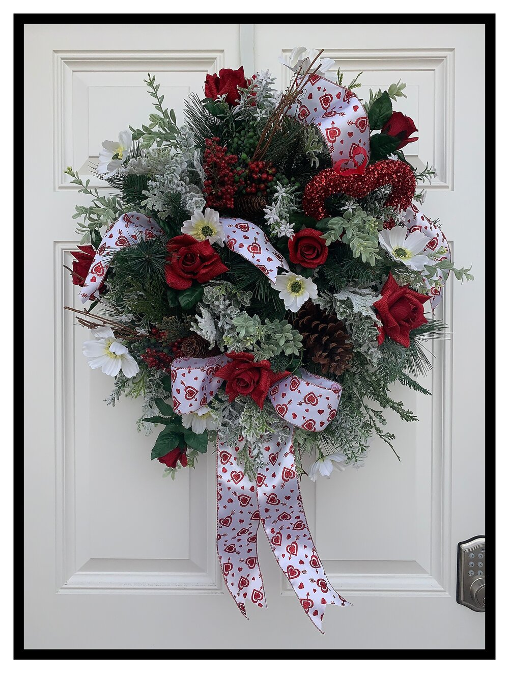 Valentines Day Front Door Wreath, Valentines Day Door Decor