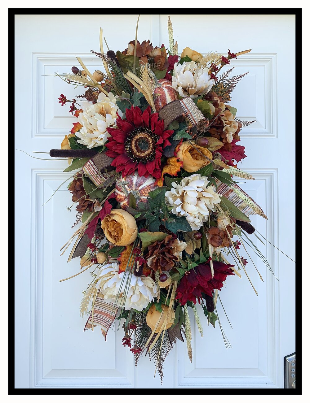 Fall Swag Fall Flowers Front Door Decor,Welcome Wreath