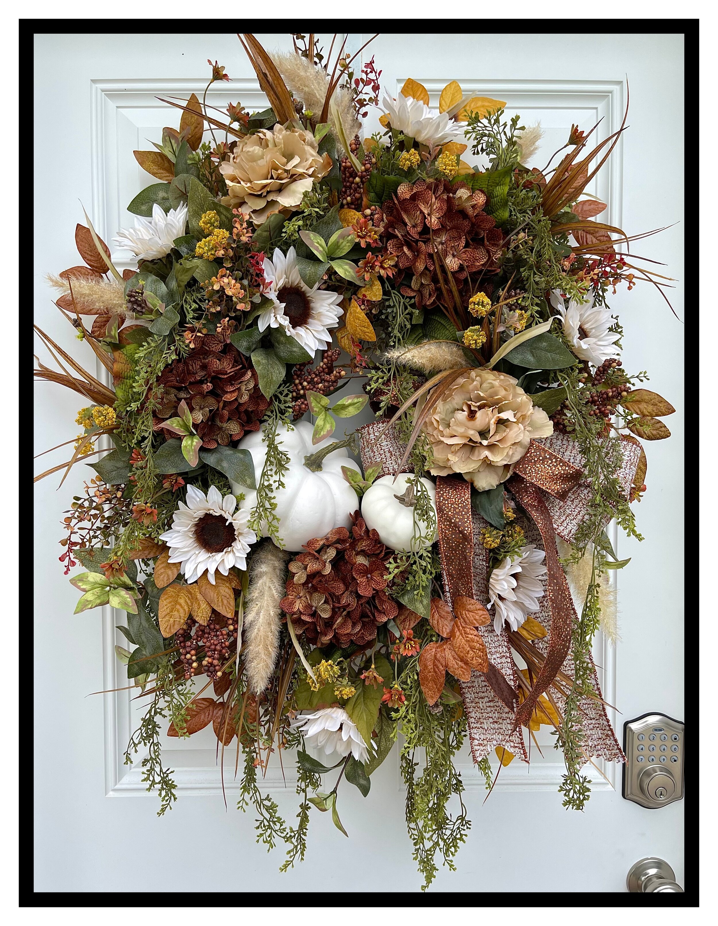 Fall Wreath for Front Door Large Fall Wreath Fall Wreath with Pumpkins Fall Peony Fall Wreath Harvest Wreath Fall Pumpkin Wreath