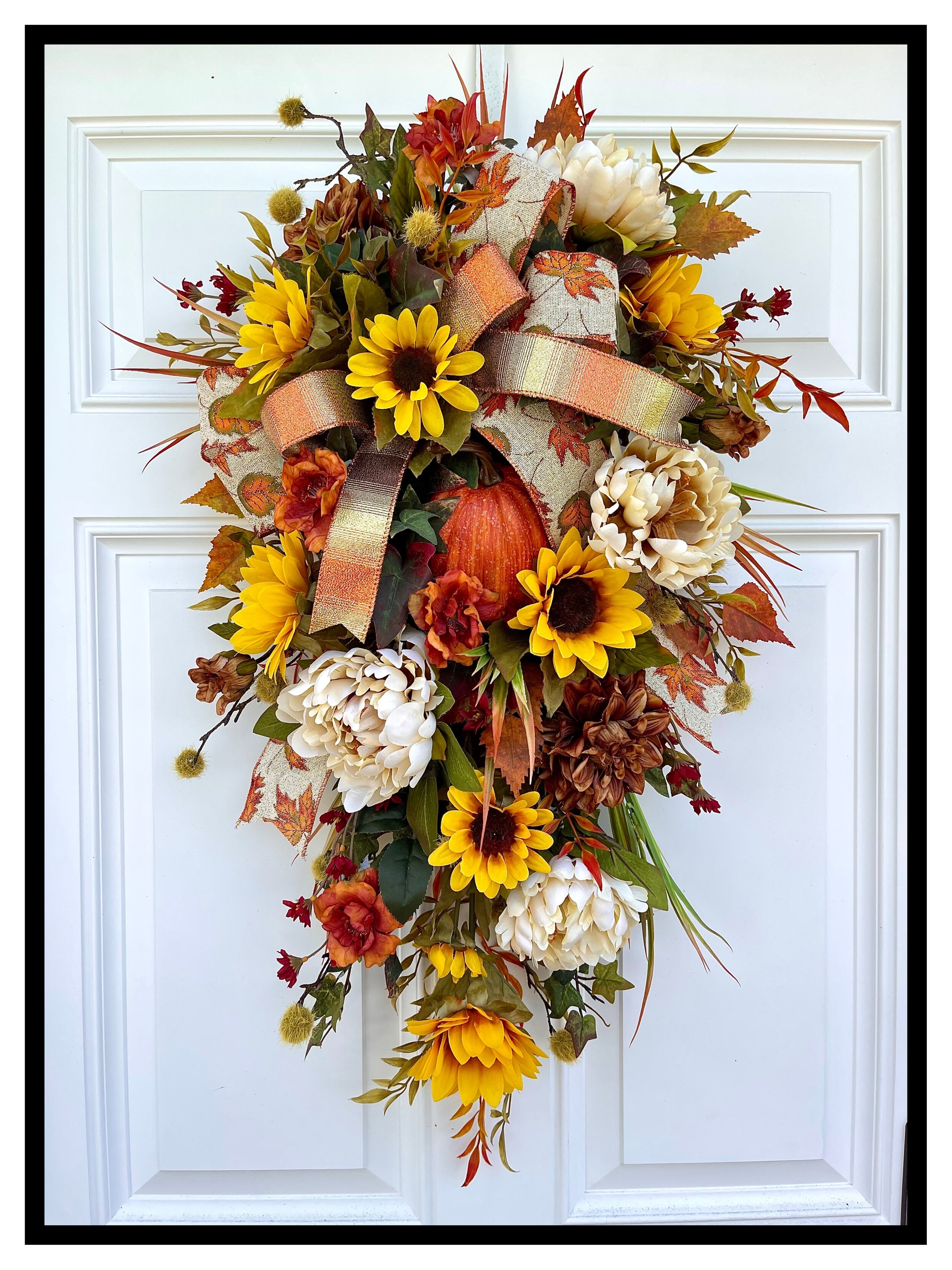 Fall Oval WreathDoor Hanger Autumn Door Wreath Reduced Price!