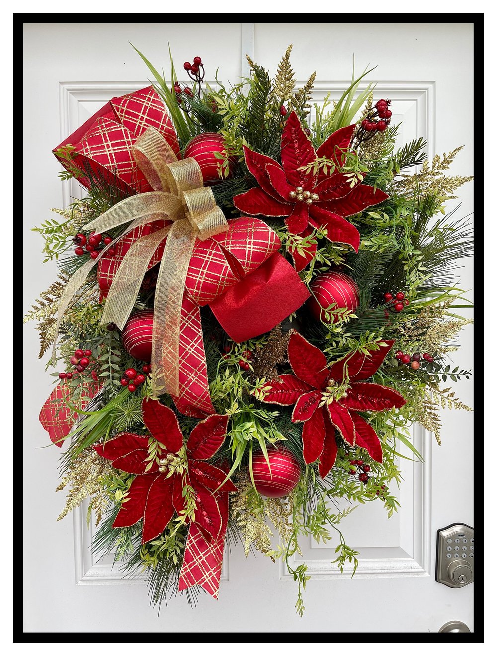 Christmas swag free shipping red and green Christmas holiday front door