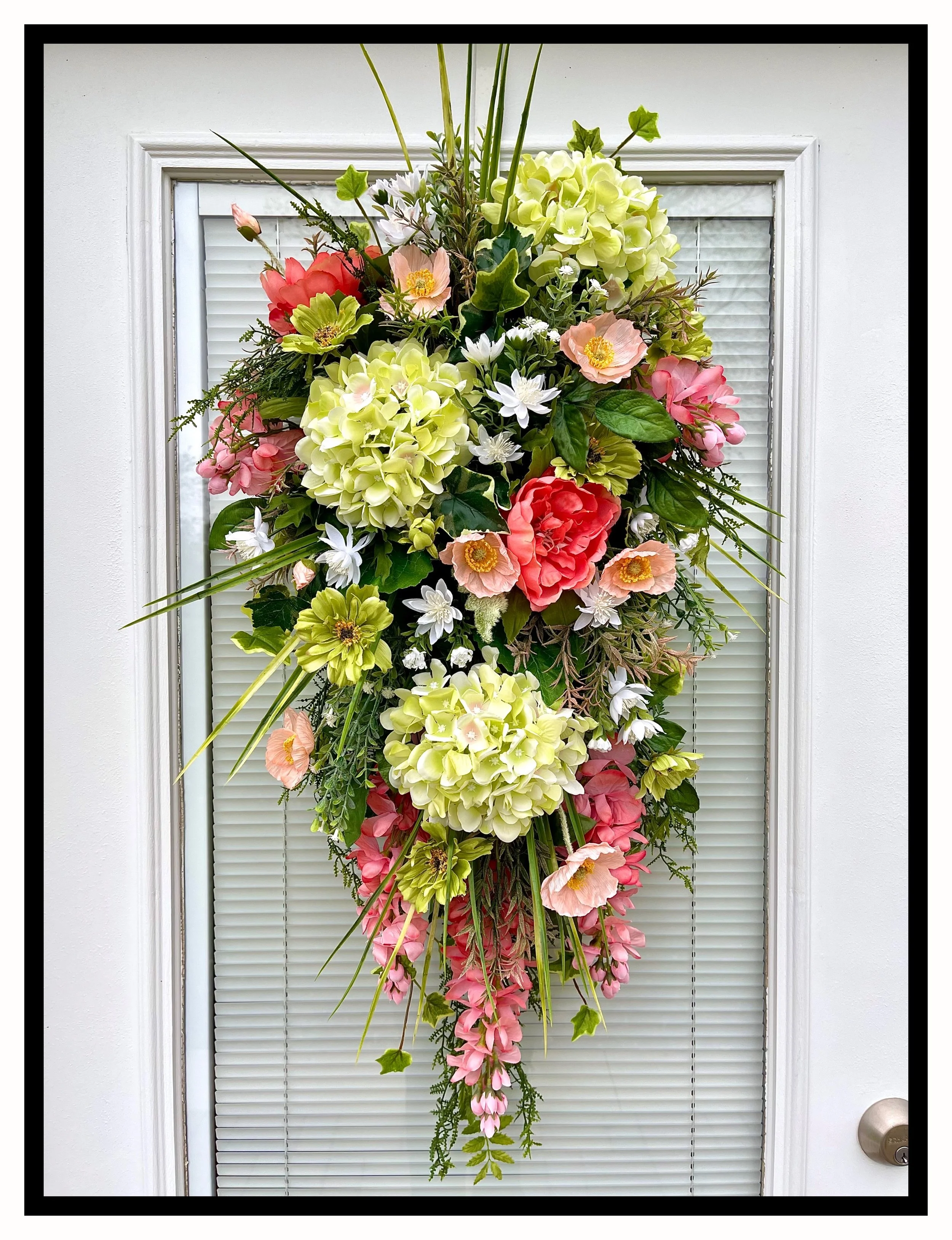 Decorative Silk Floral Wall Swags Front Door Swags Artificial Flower Door Decorations