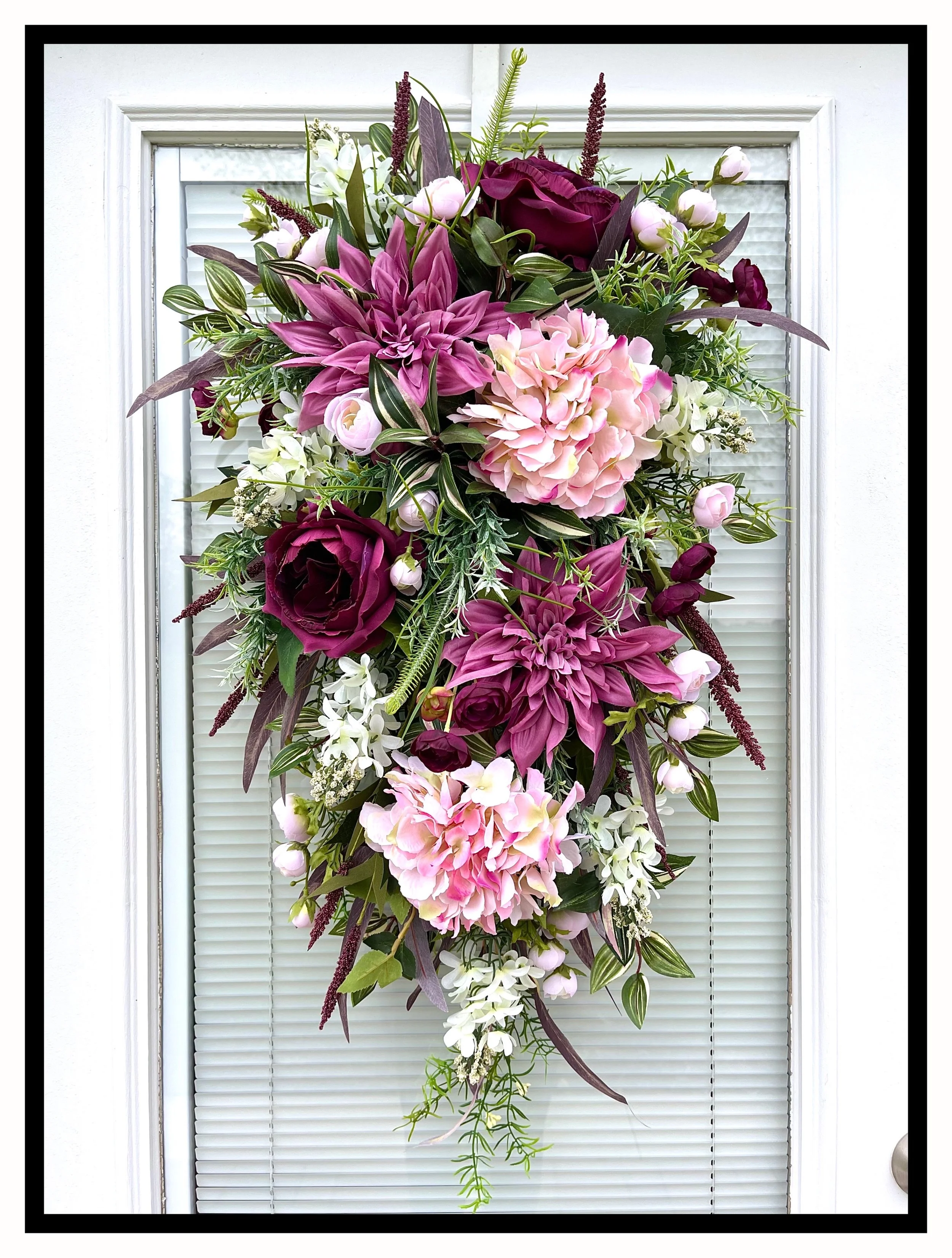 Decorative Silk Floral Wall Swags Front Door Swags Artificial Flower Door Decorations