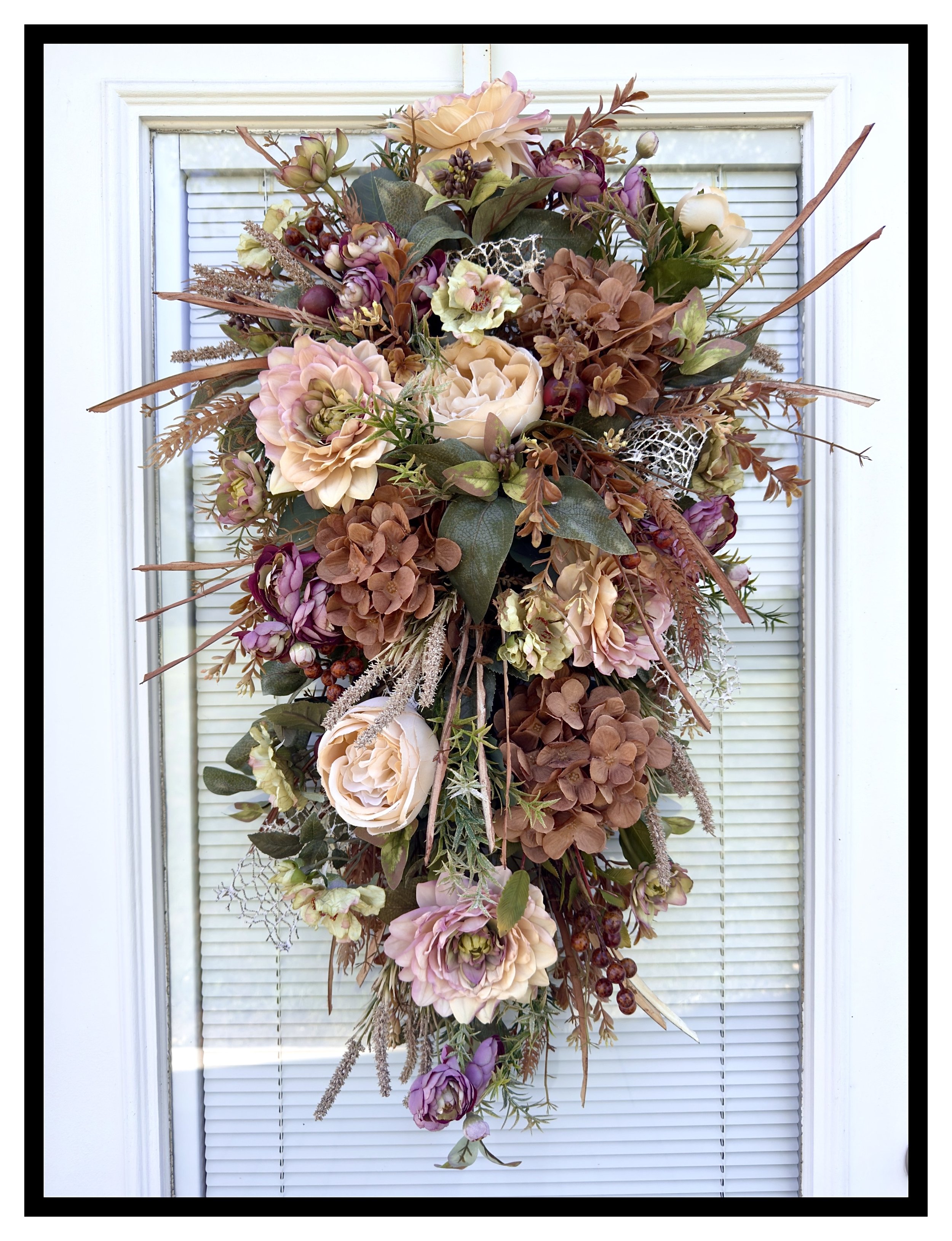 Elegant Neutral Autumn Door Swag