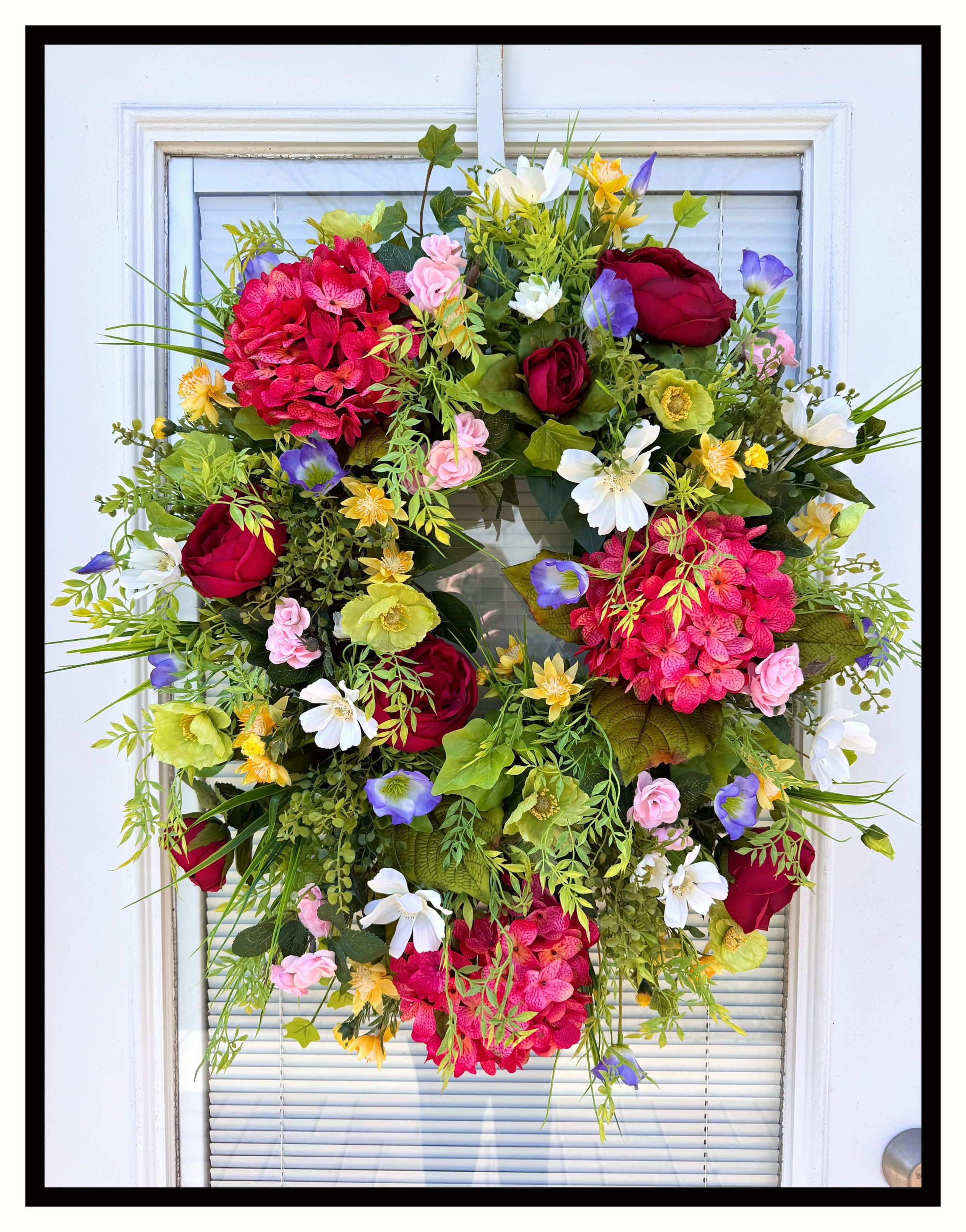 vibrant floral grapevine wreath