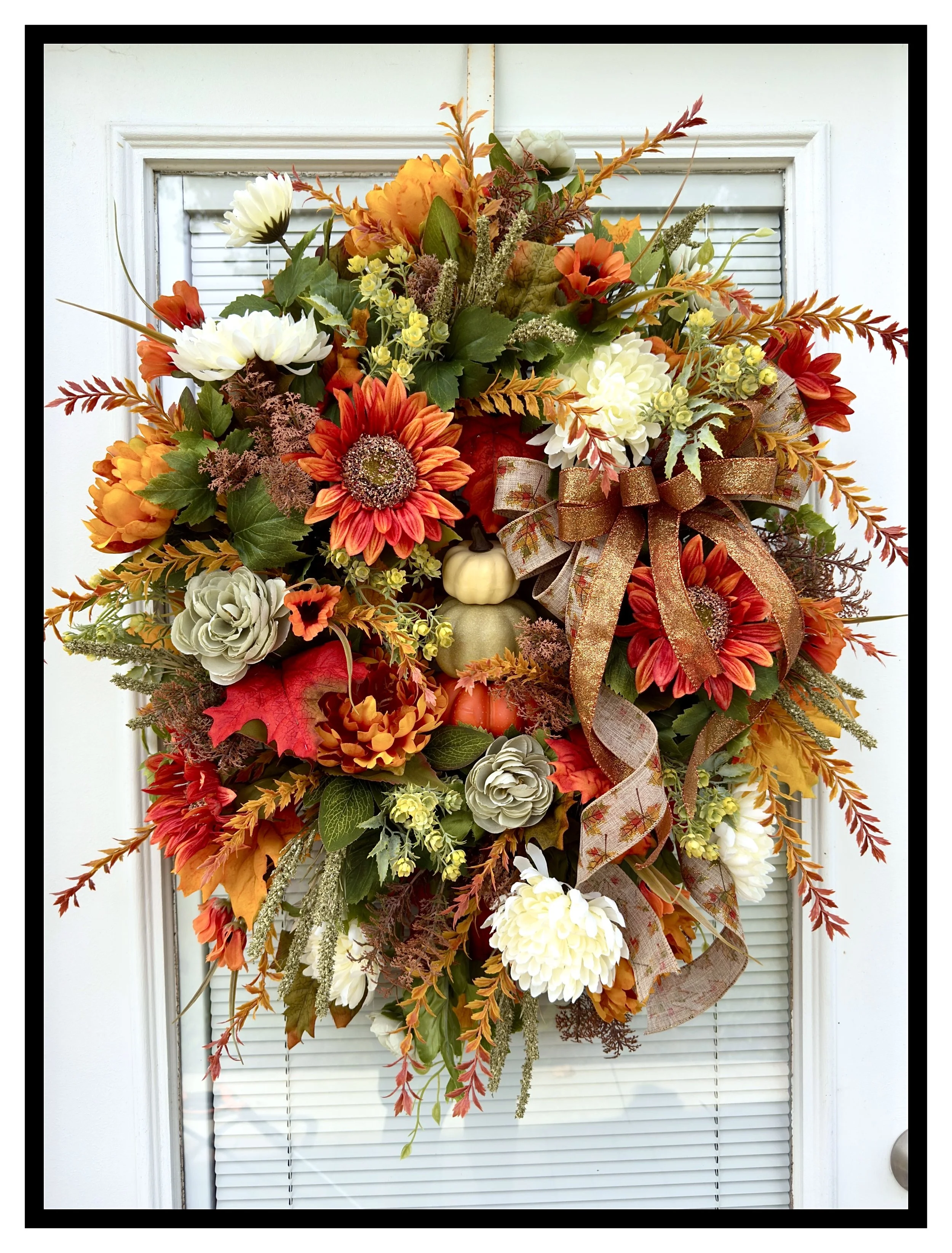 Triple Stacked Pumpkin Wreath