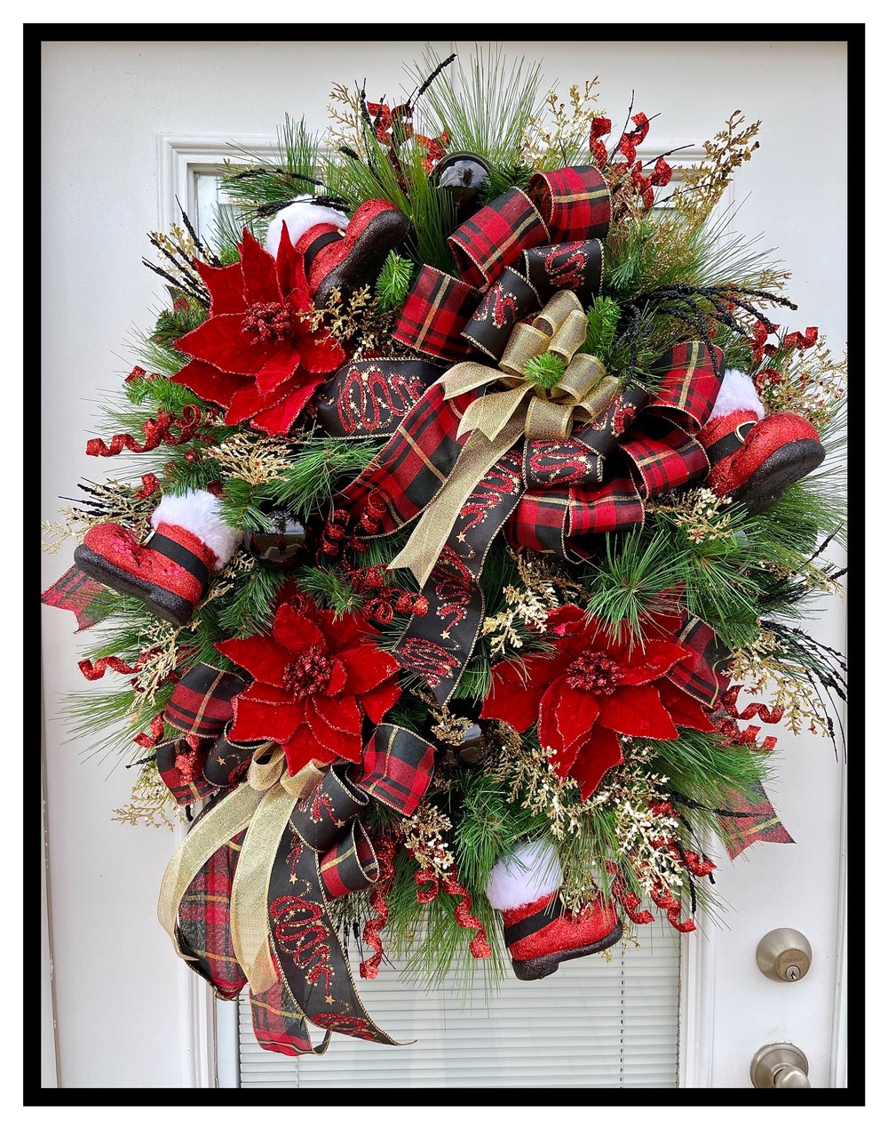Elegant Fun Filled Modern Christmas Wreath | Large Fireplace Holiday ...