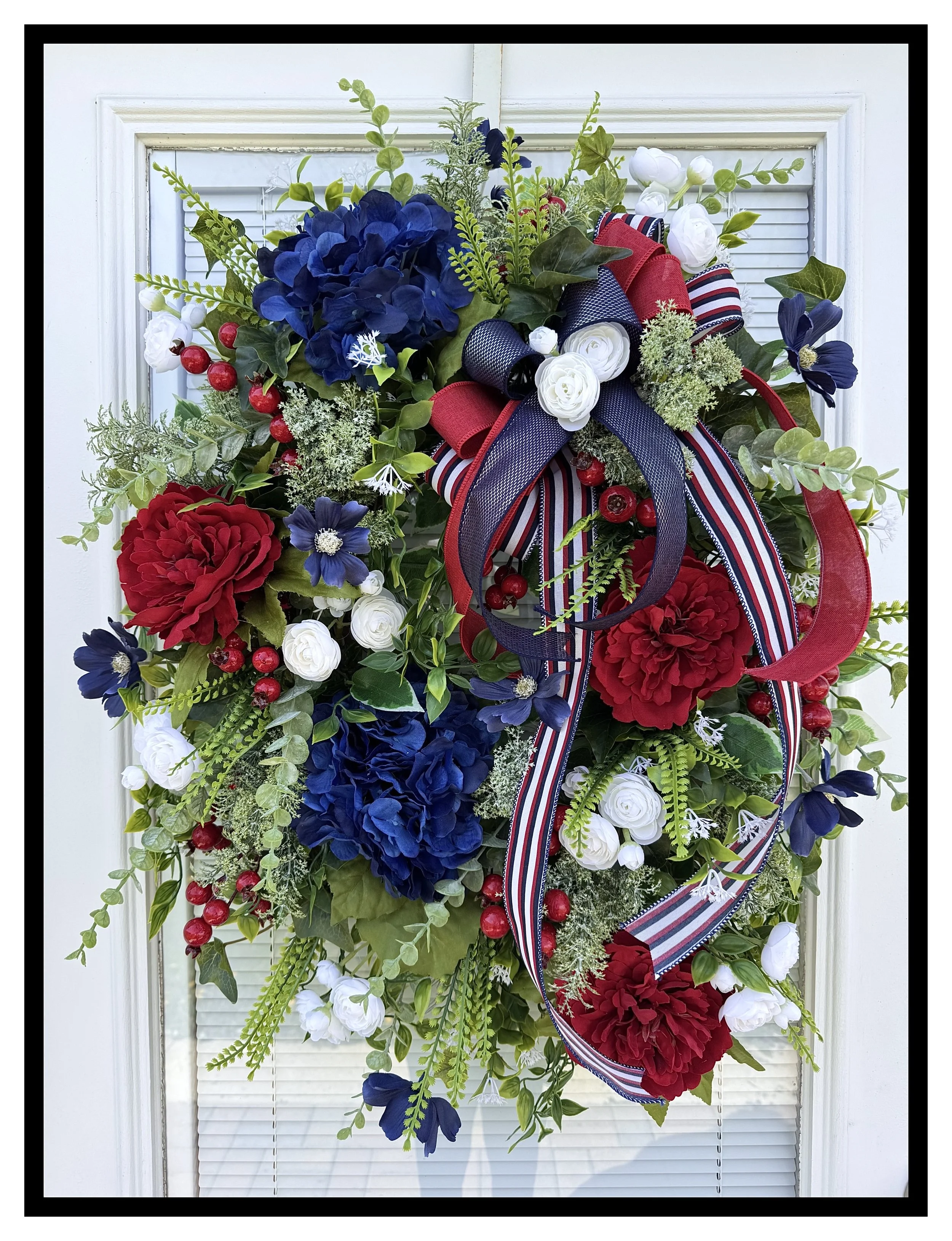 Elegant Patriotic Front Door Wreath