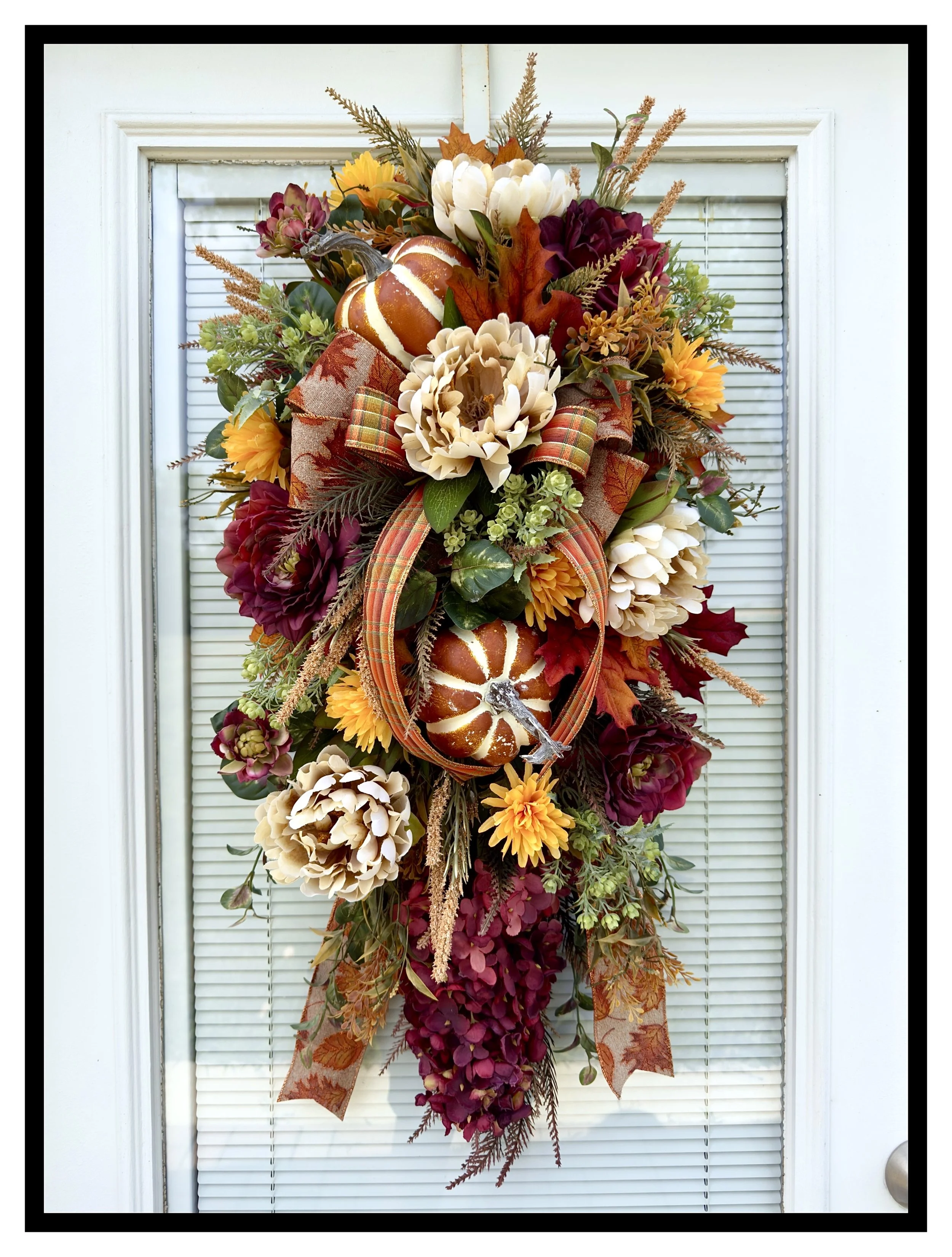 Elegant Autumn Swag With Pumpkins
