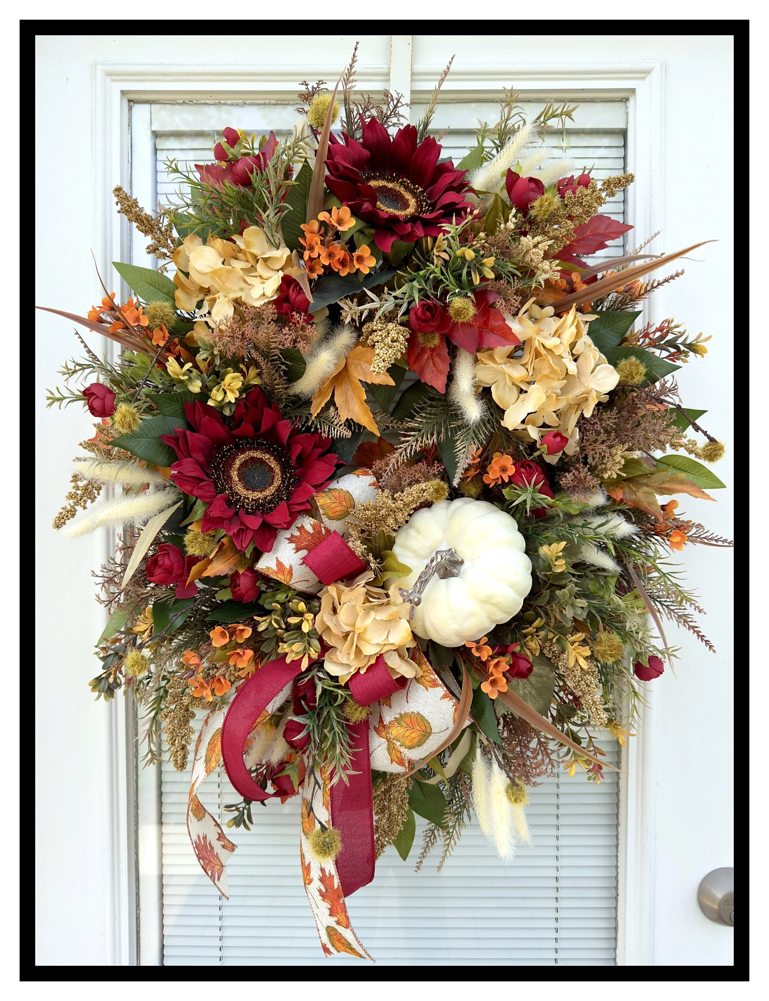 Red Sunflower Autumn Wreath