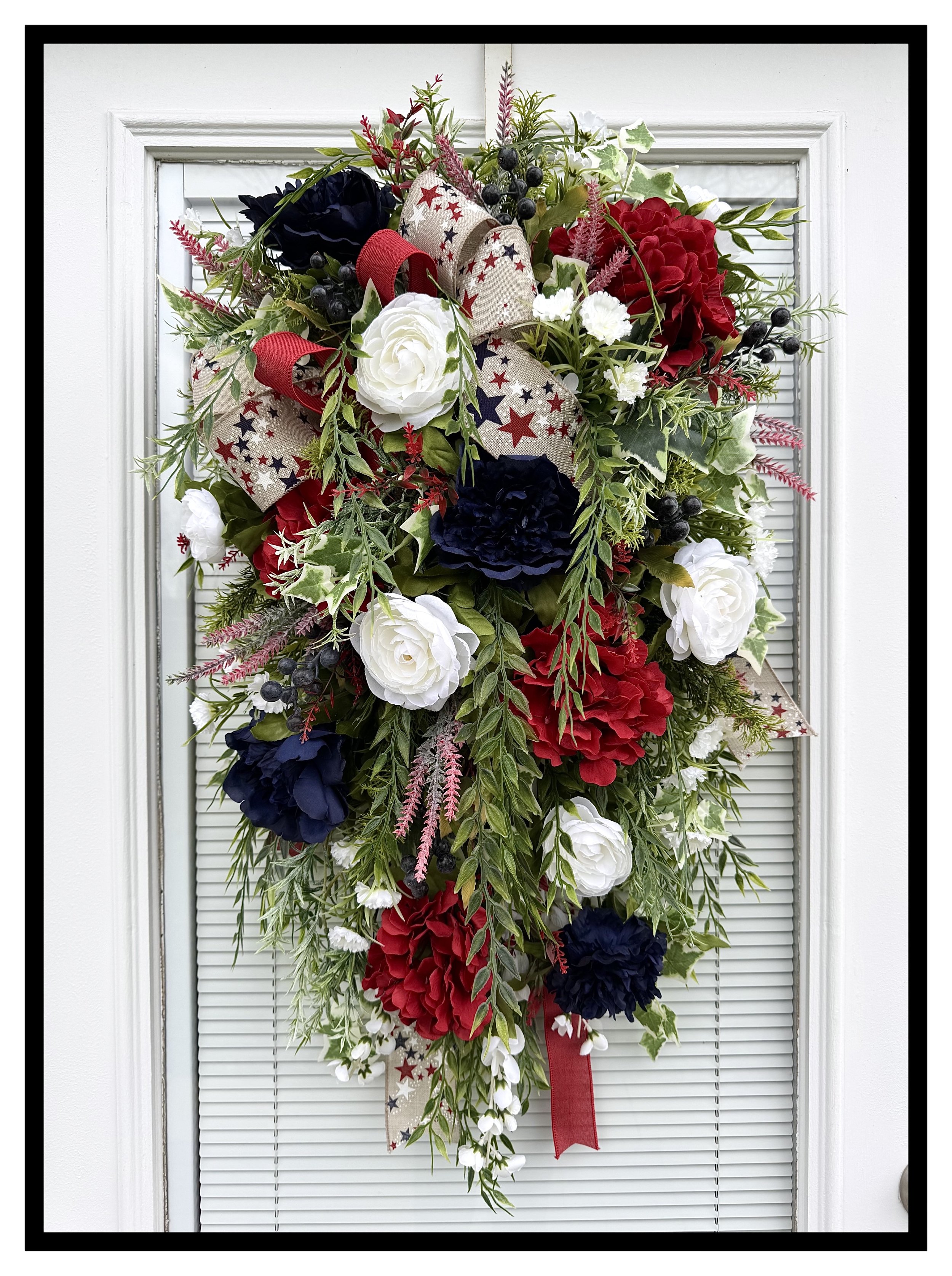 Patriotic Floral Door Swag