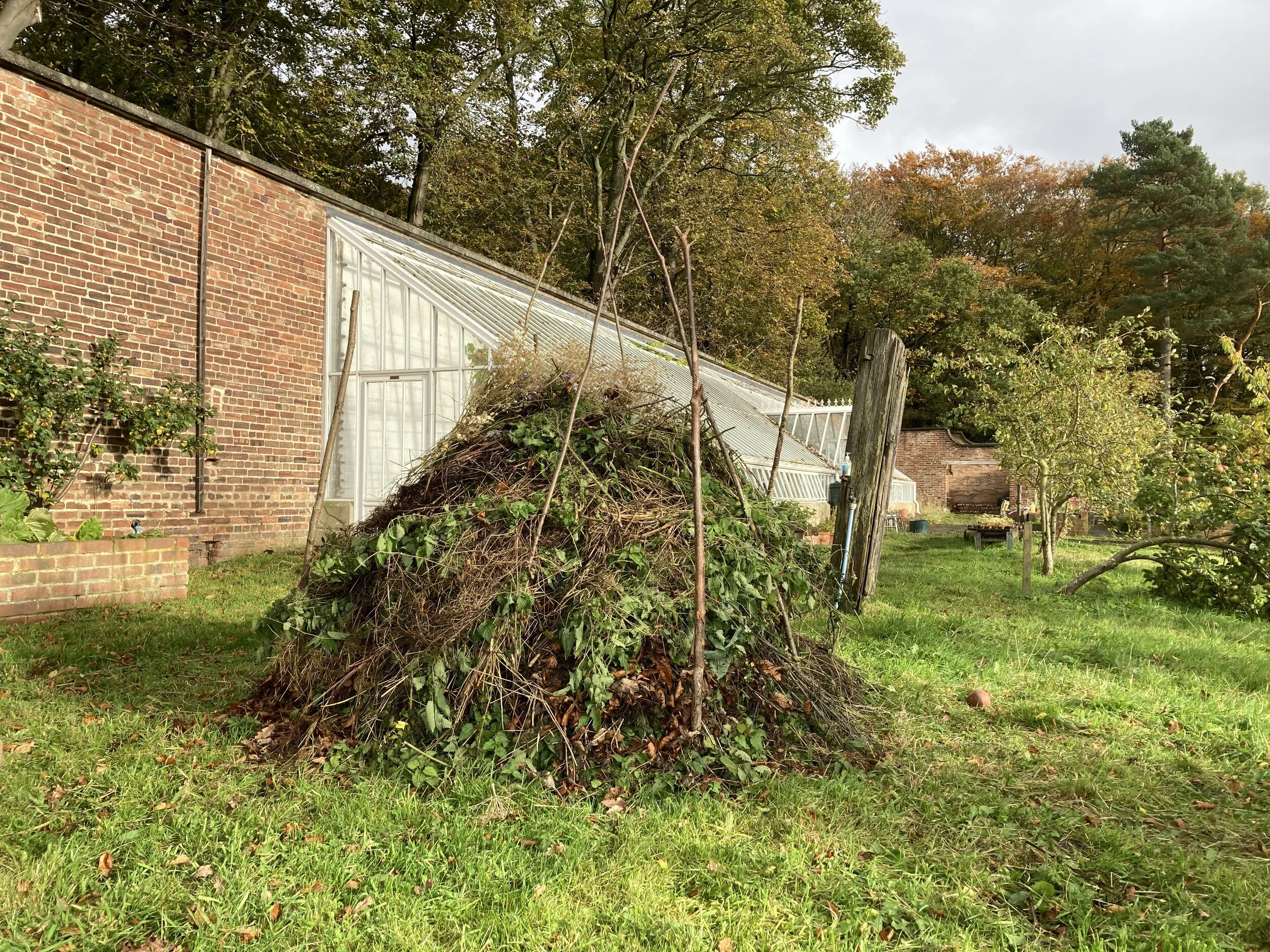 Here's a pic of one of the six compost heaps around the garden at Verde Flower Co, which they add to all year round. Photo from Verde Flower Co.