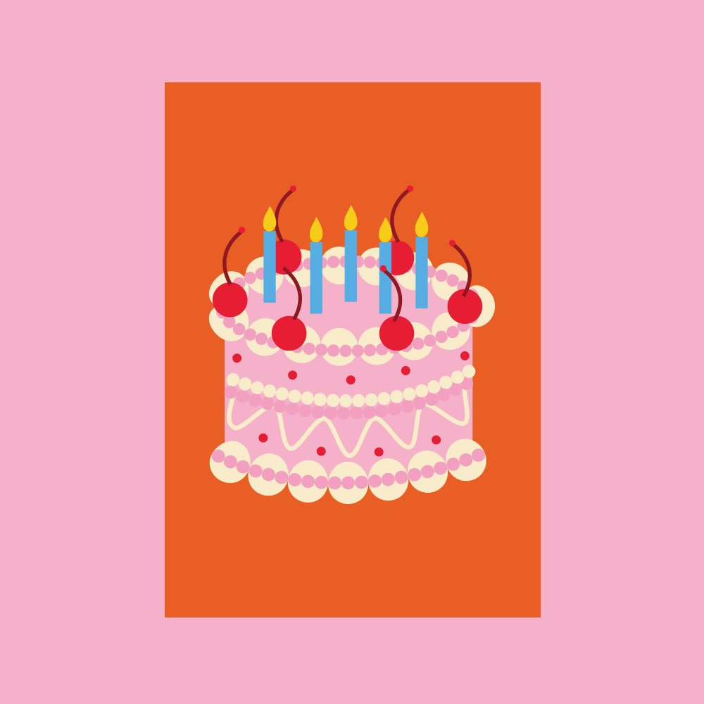 Lambeth Birthday Cake Orange