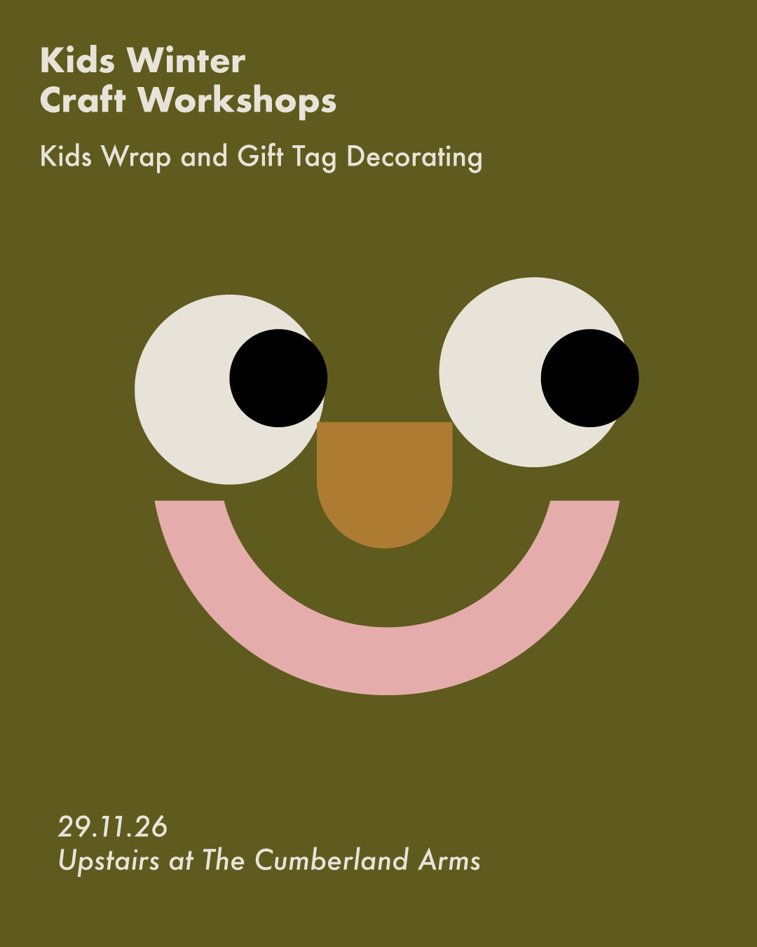 Kids Wrap and Gift Tag decorating  29/11/26 at The Cumberland Arms 1-2pm