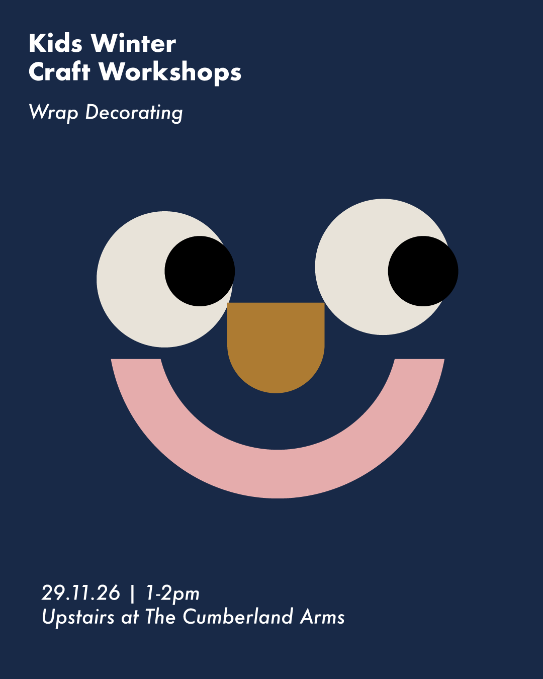 Kids Wrap and Gift Tag decorating  29/11/26 at The Cumberland Arms 1-2pm