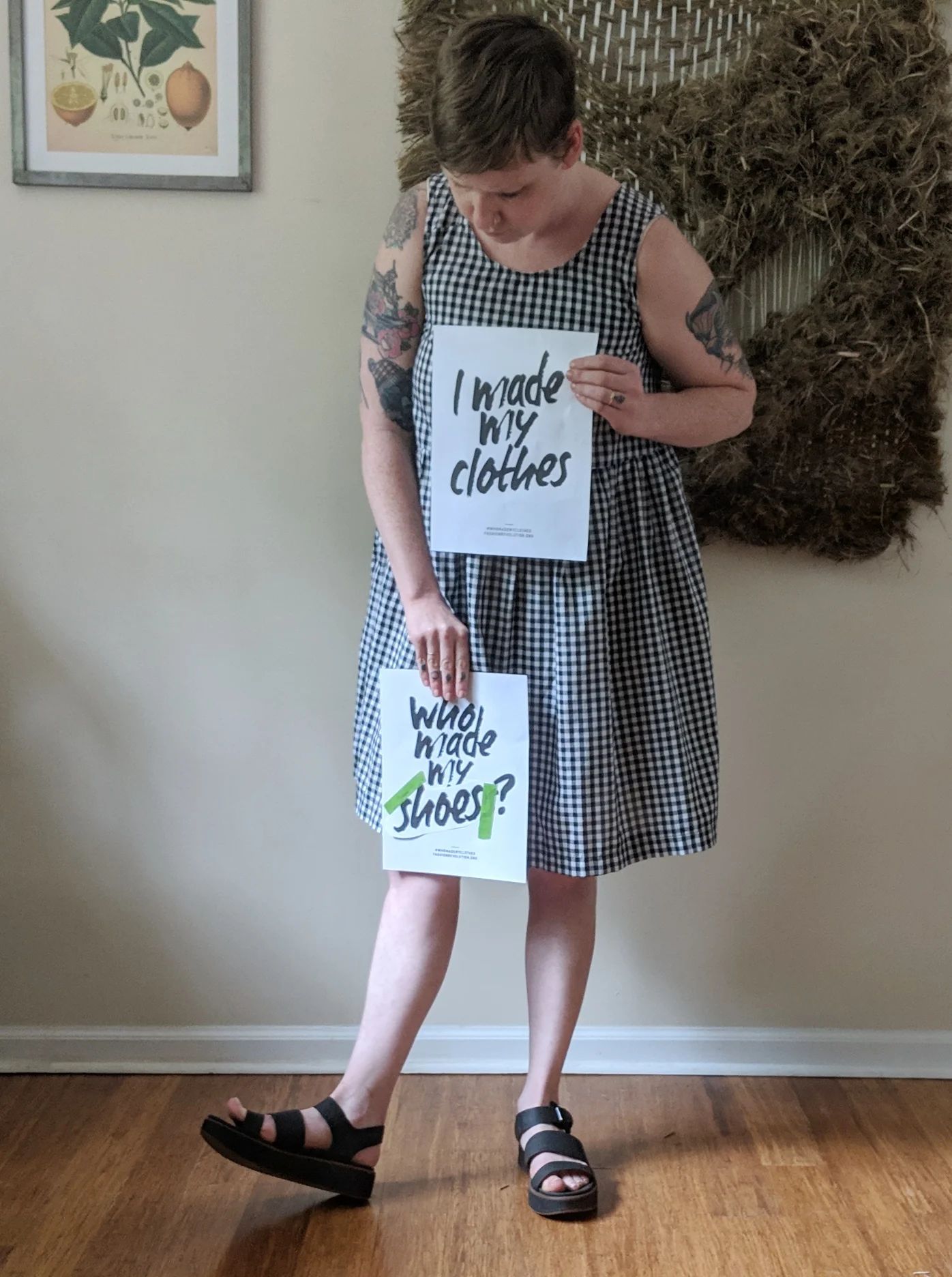 Dress is a me-made In the Folds + Peppermint Magazine Peplum Top made into a dress. The shoes I speak of are from Naturalizer .
