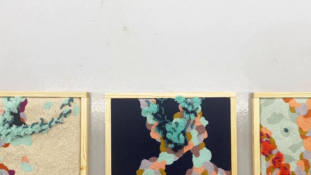  Detail of three of the five artworks from my soon-to-be-released collection  Use What You Have . 