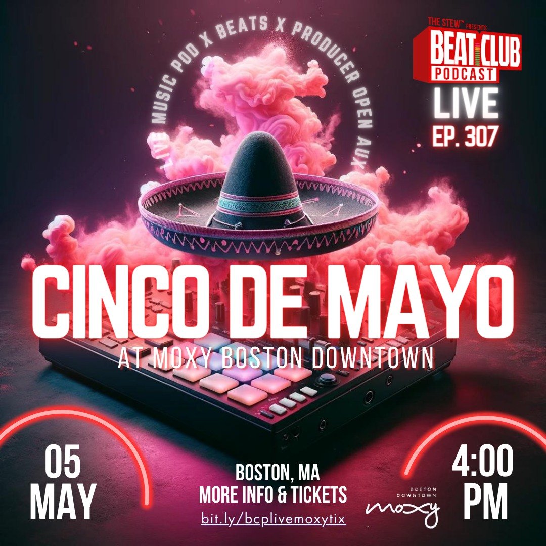 We'll be LIVE in BOSTON, MA, at the Moxy Boston Downtown, on May 5, 2024. 🙌‼ Join the vibes, sign up and play beats for our audience 🥁, and hear other producers from New England play beat sets to compliment the margaritas!! 🍹

Tickets are required