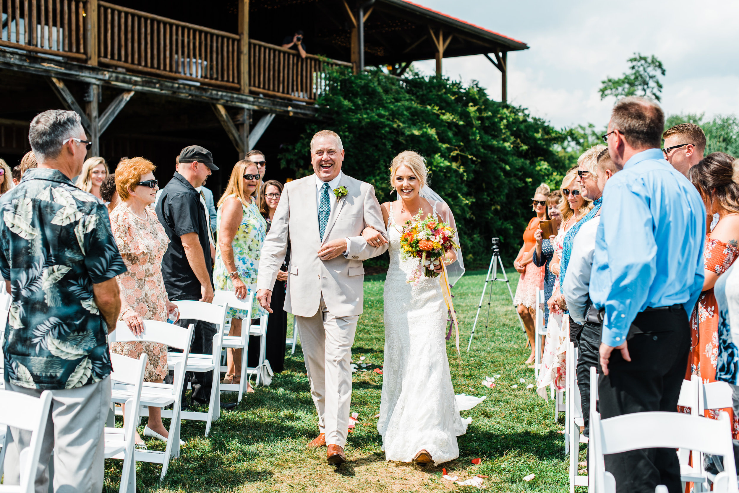 bride with father at Armstrong Farms Wedding Venue