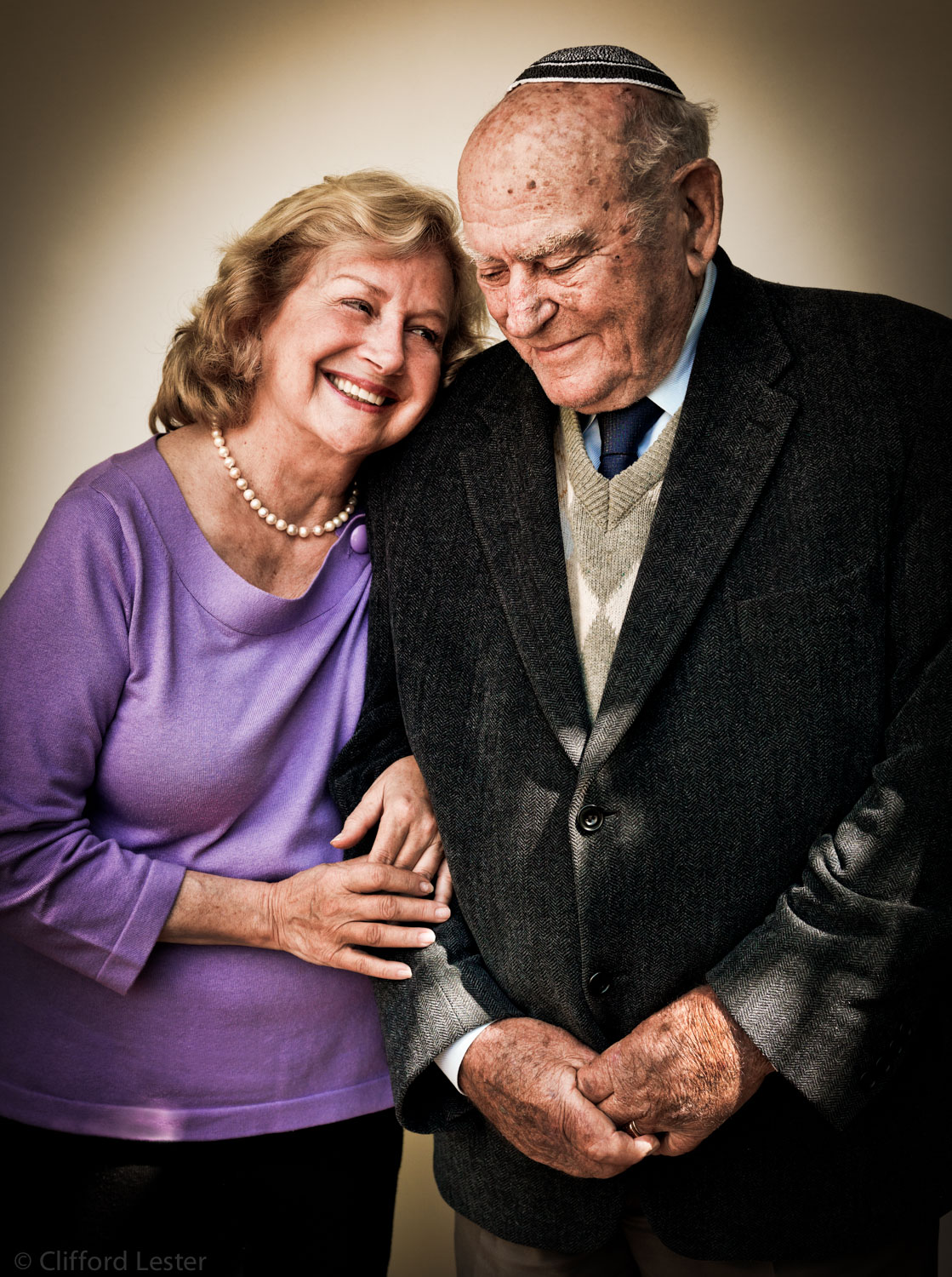 Natalie, photographed with her father, Leon. &nbsp;Photographed for the Rodgers Center of Holocaust Education, Chapman University.