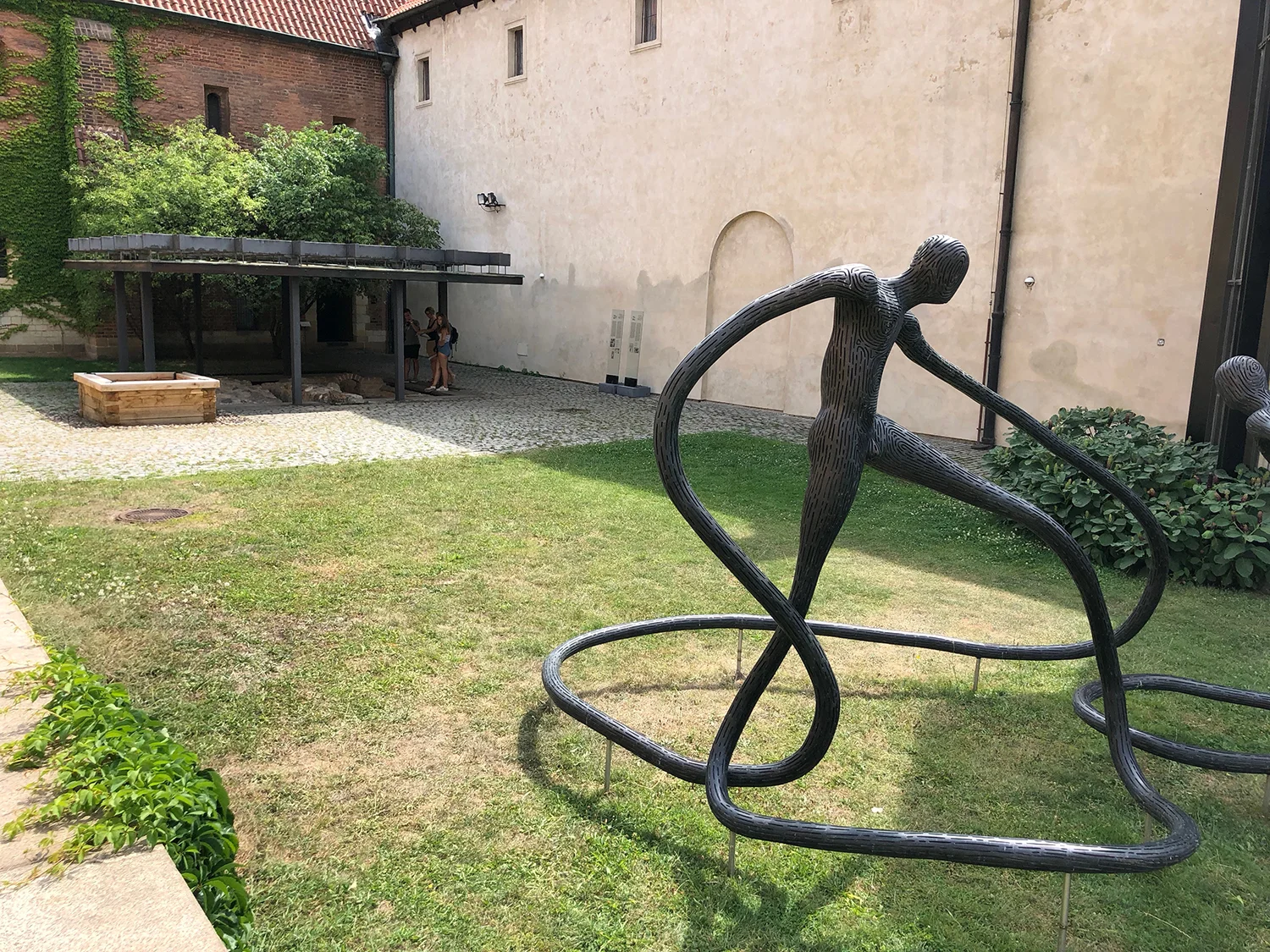 a sculpture in a courtyard at Convent of St. Agnes of Bohemia, Prague