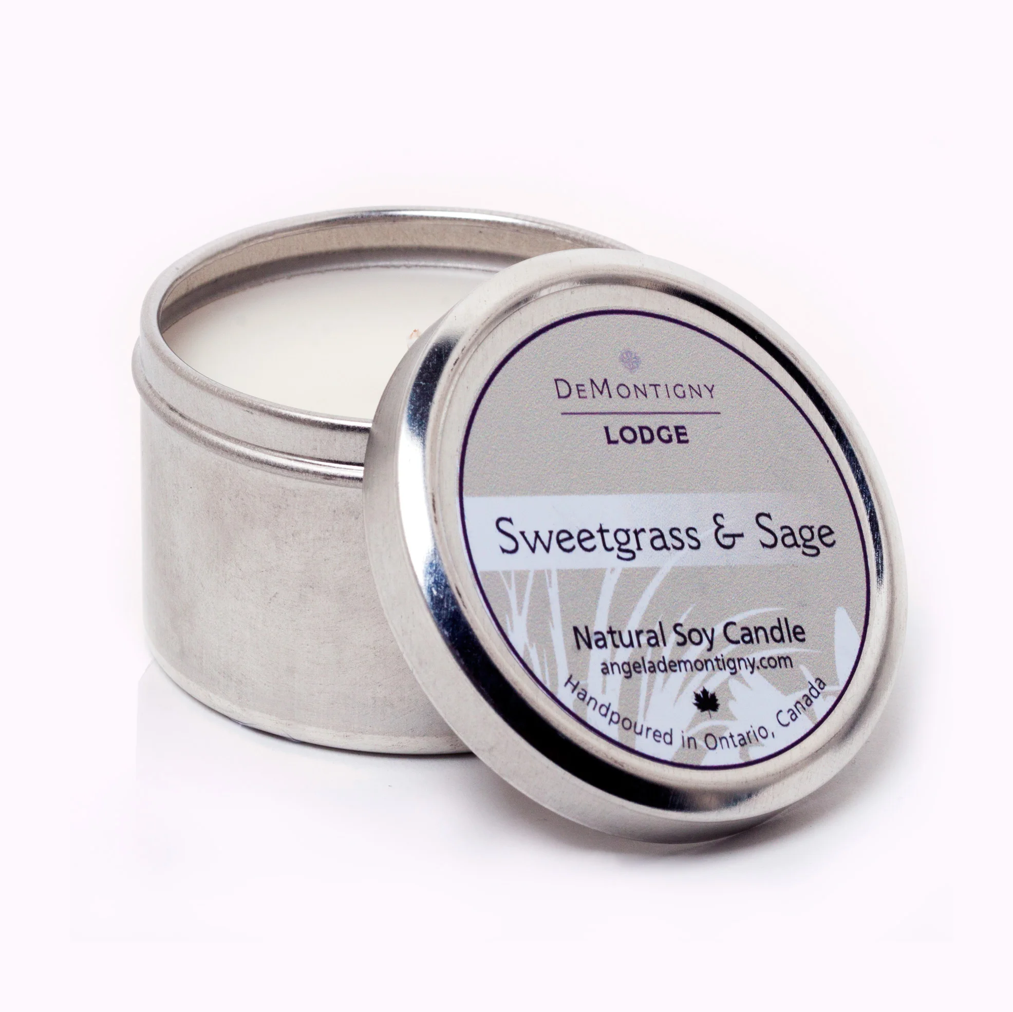 LODGE Soy Candles - Sweetgrass & Sage 4oz & 8oz TRAVEL TINS