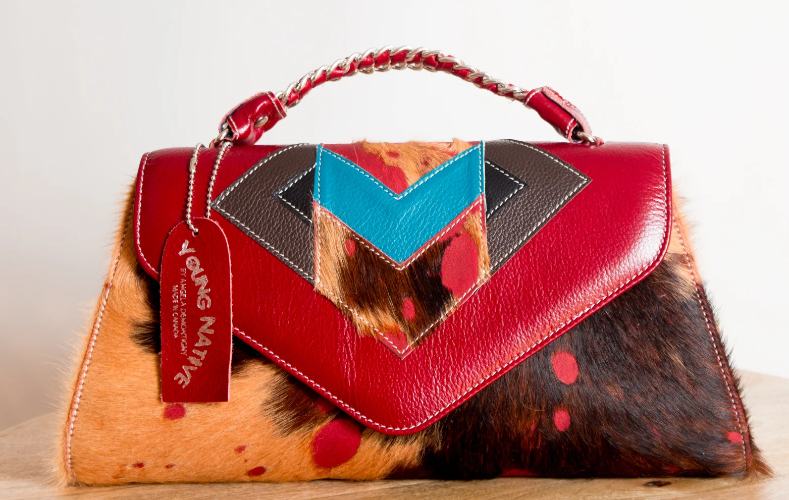 4 Elements Clutch - Safari/Red/Turquoise