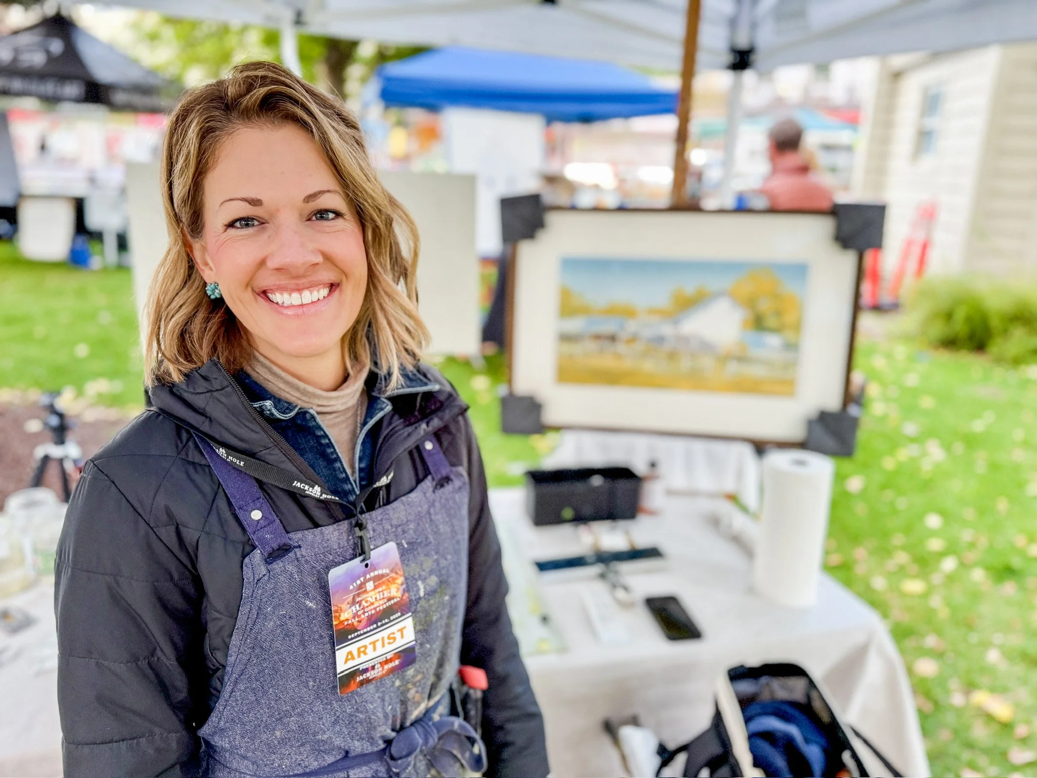 Idaho Fine Artist Allie Zeyer at the Jackson Hole QuickDraw 2025