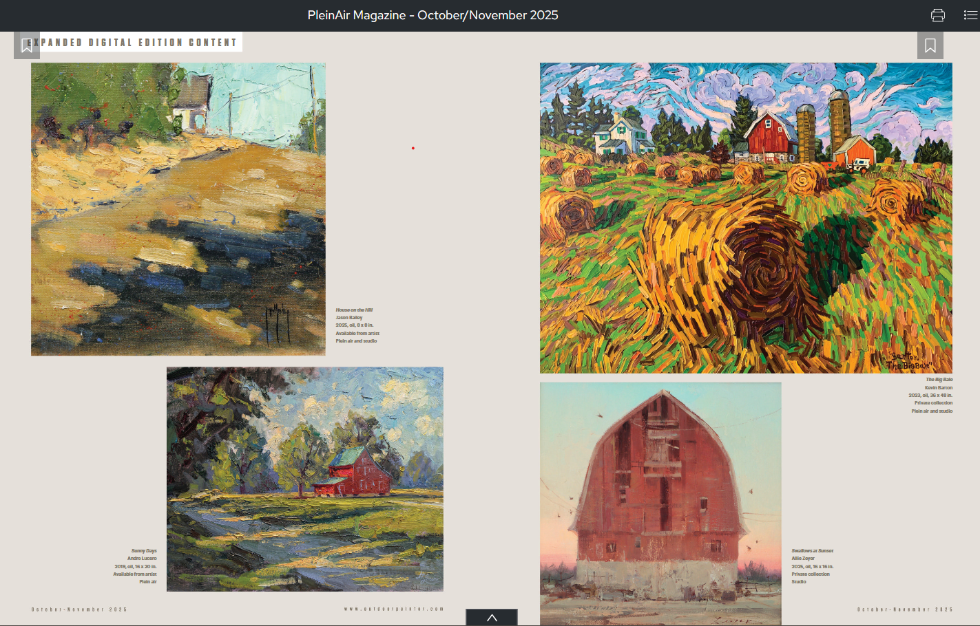 PleinAir Magazine Feature October/November 2025 | Allie Zeyer Fine ARt