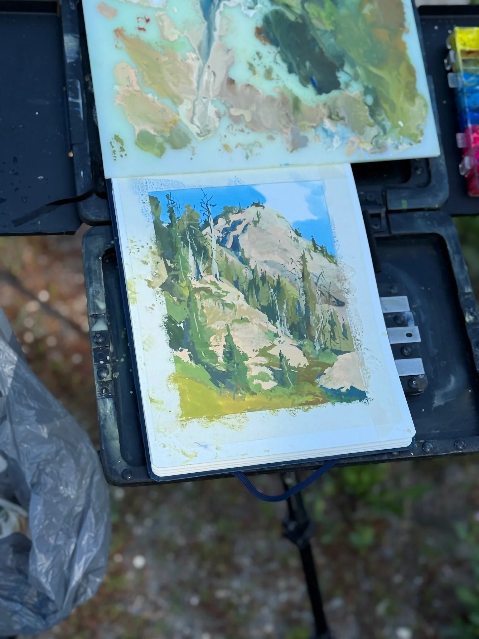 Gouache plein air painting adventure at Blue Lake in Idaho | Allie Zeyer, landscape artist