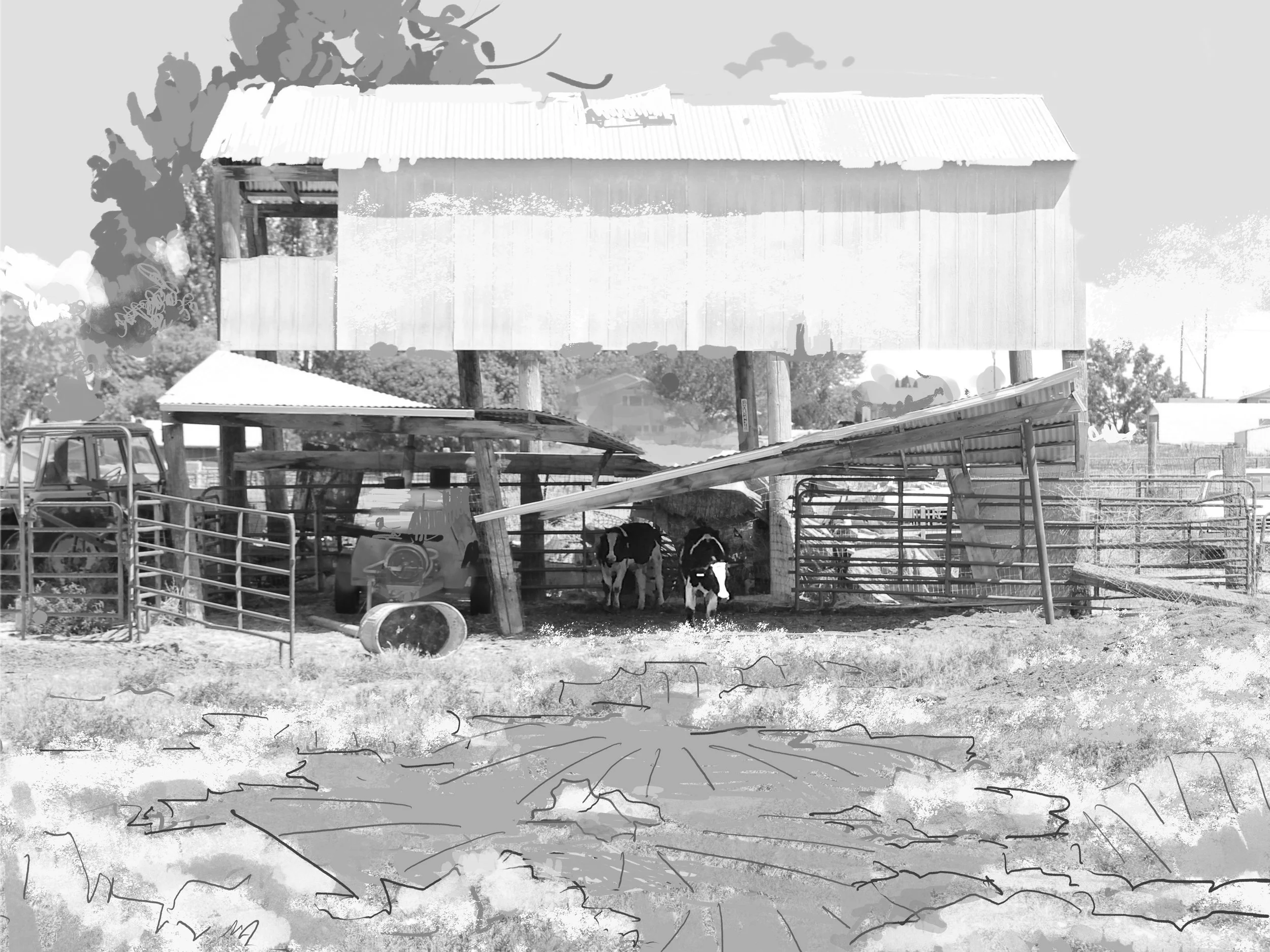 Final digital sketch for “Companions” 18x24