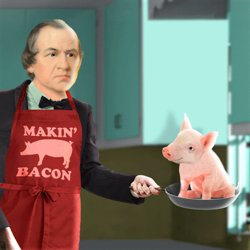 #17 – ANDREW JOHNSON. To celebrate the end of the Civil War, Good Ol’ Boy Johnson attempted to bring bacon to the union.