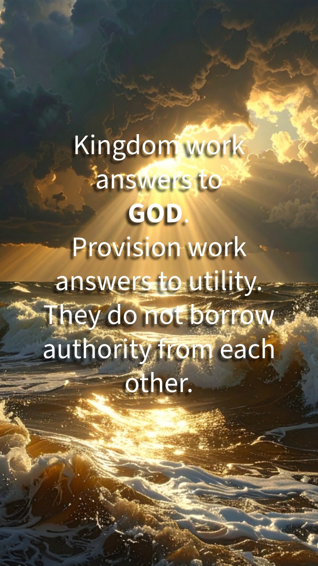 Ocean scene with text about God’s provision representing divine order, purpose, and trust in God’s design.