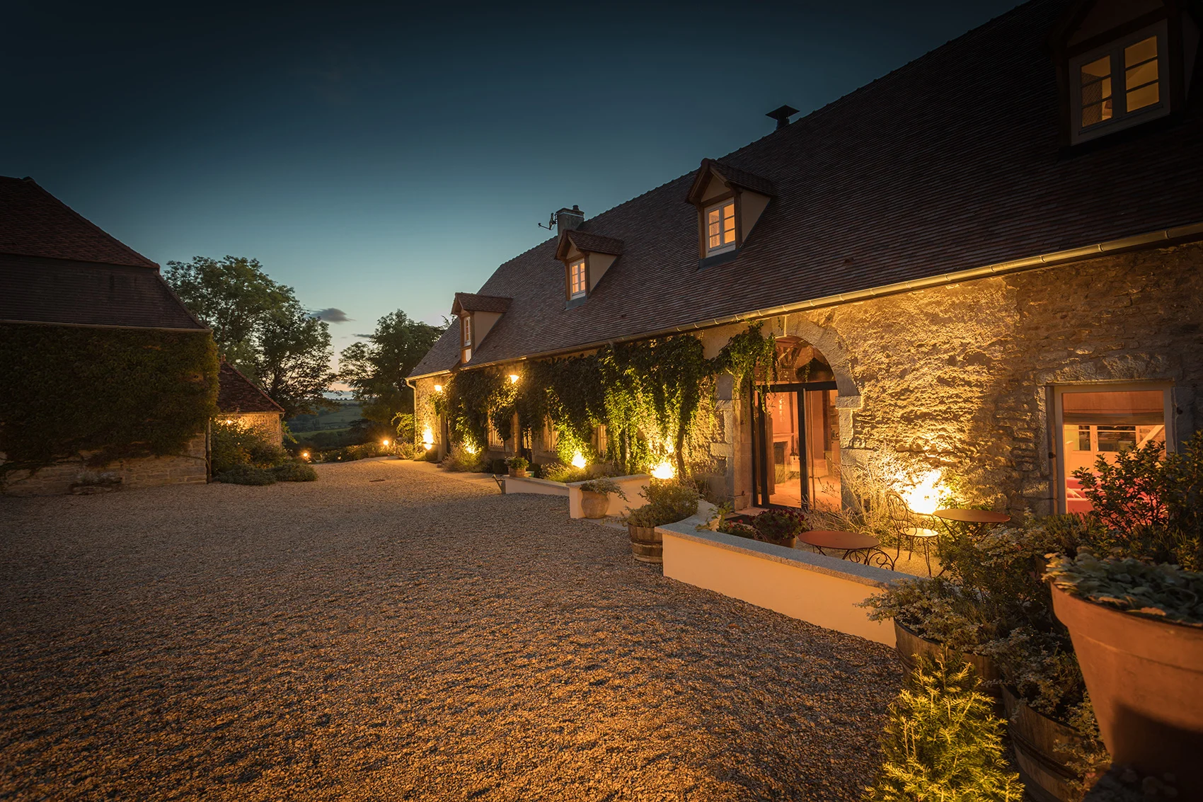 Domaine De Cromey Courtyard. Saint Sernin du Plain