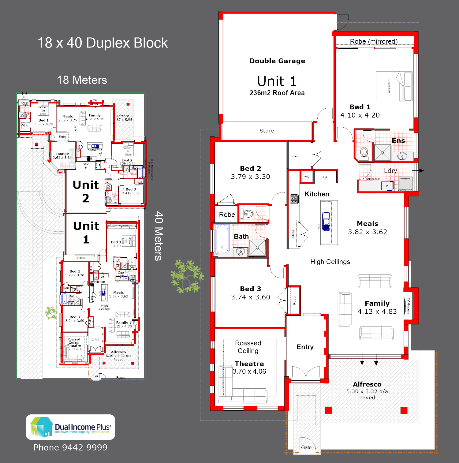 18 x 40 Duplex Block - Lot 1