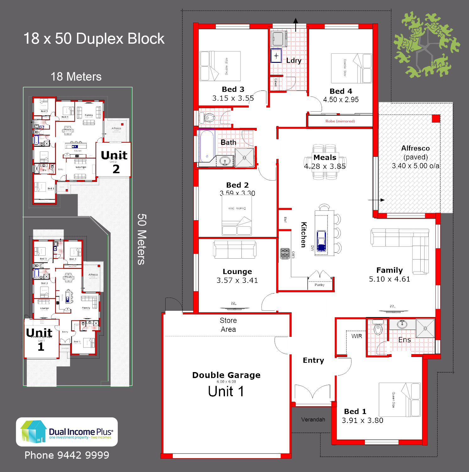 18 x 50 Duplex Block- Lot 1