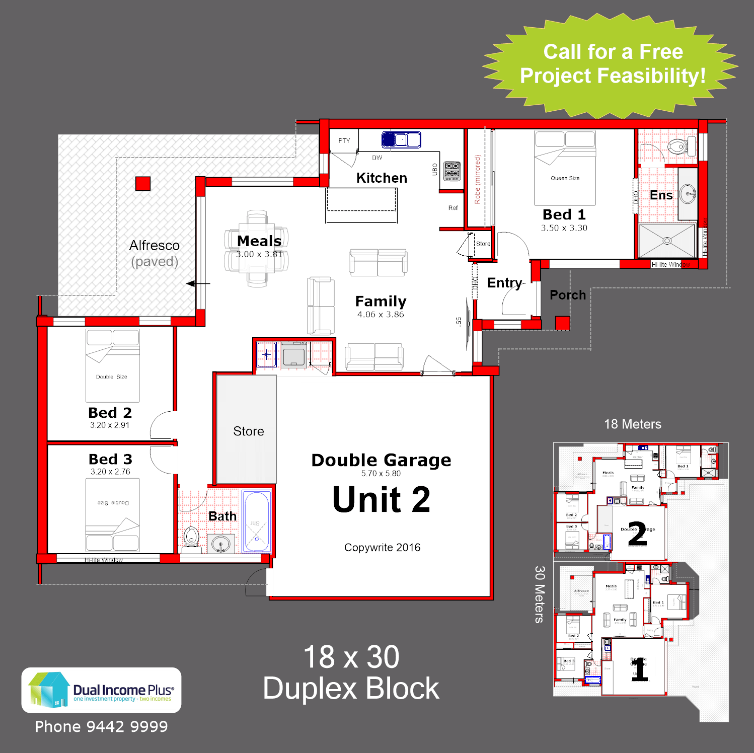 18 x 30 Duplex Design - Lot 2