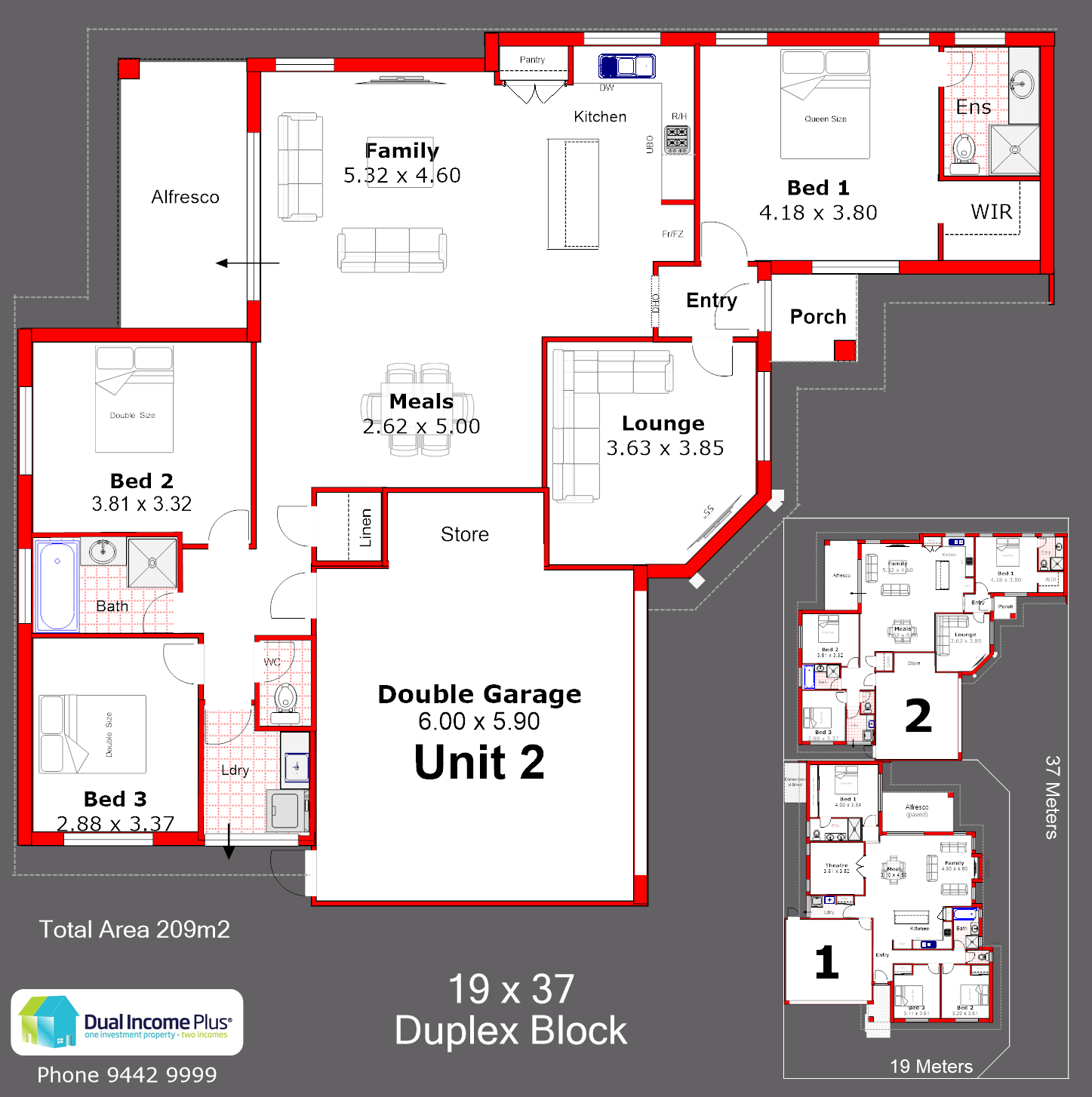 19 x 37 Duplex design Lot 2