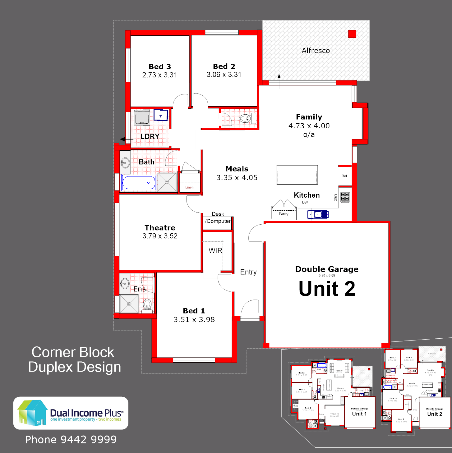 Corner Block Duplex Design "A" Lot 2