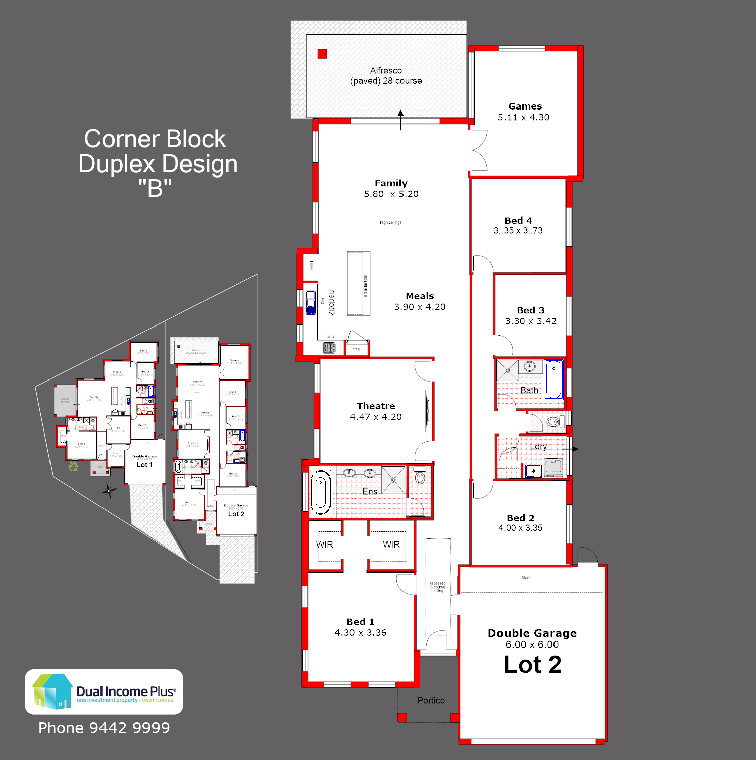 Corner Block Duplex Design "B" Lot 2