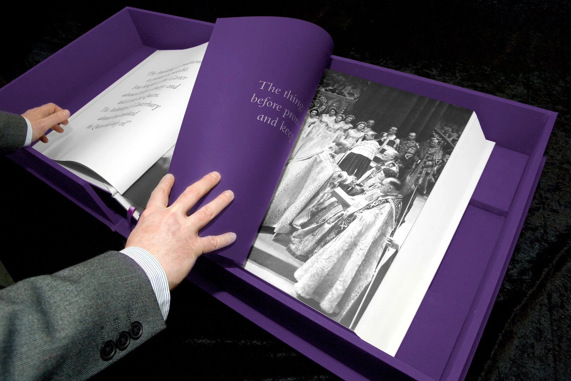 Part of a chapter about the Coronation. Book design by Martin Sully.
