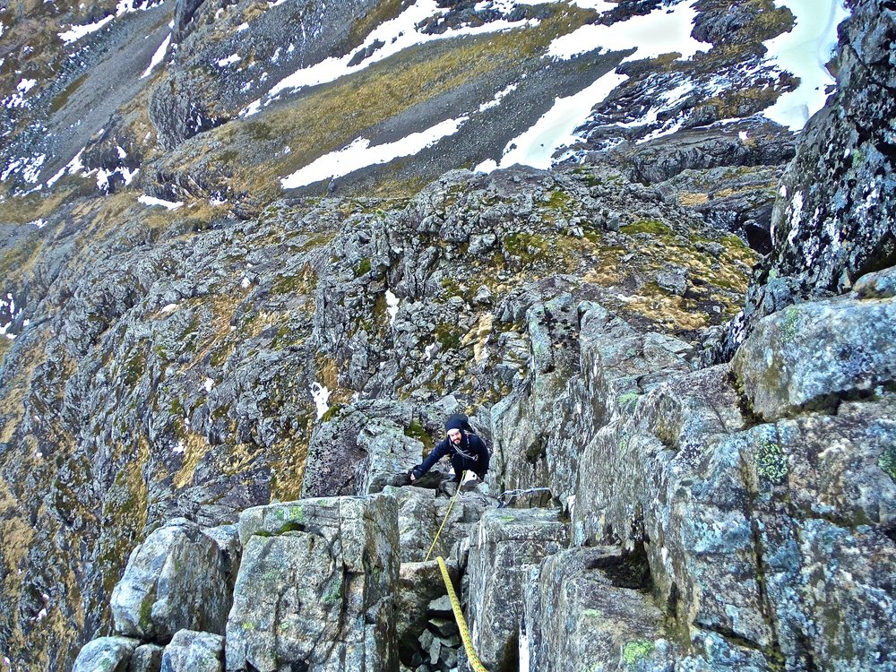 Chris following me up the second crux