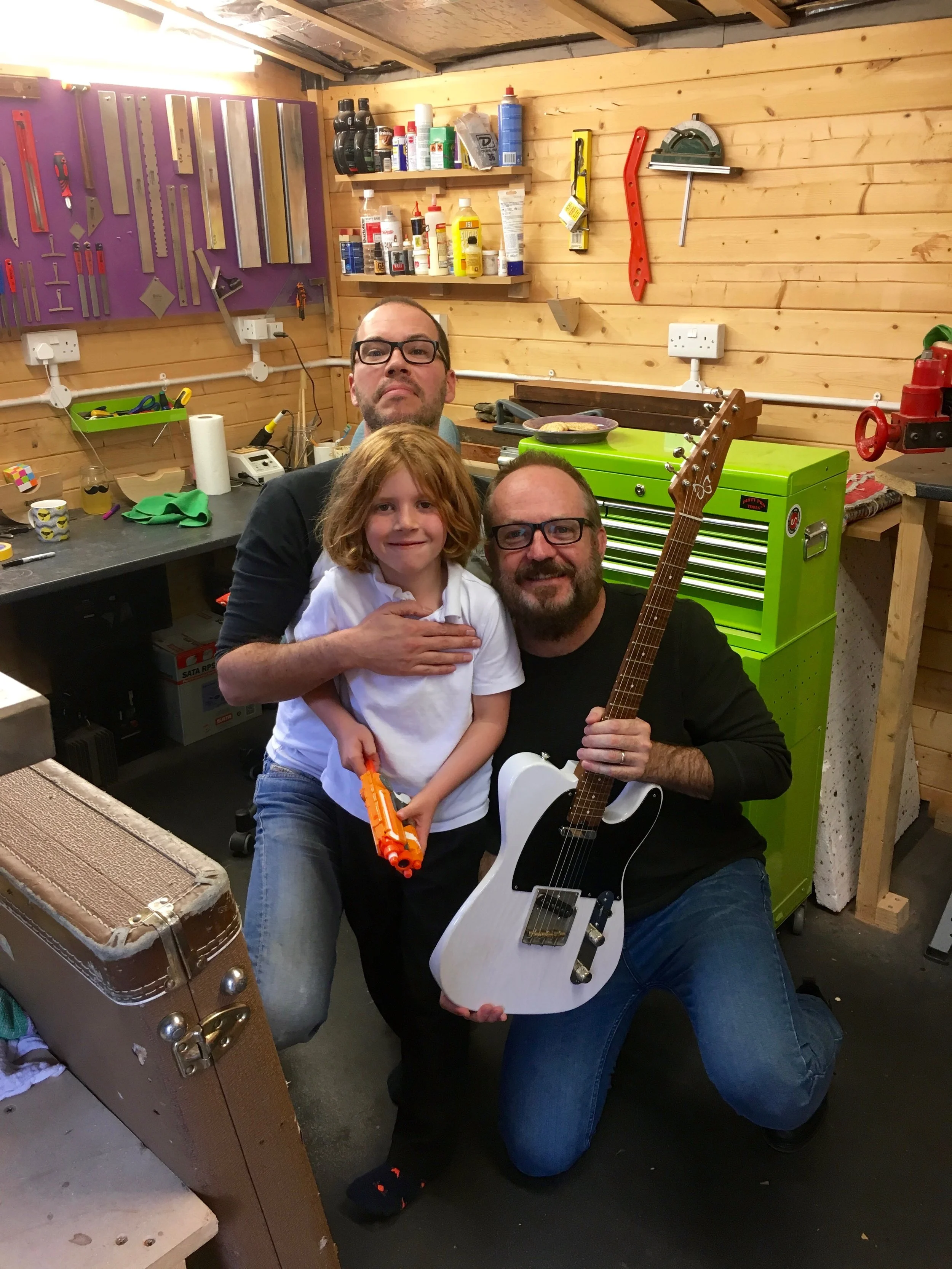 Here's me with one of my proudest creations - and a great guitar!