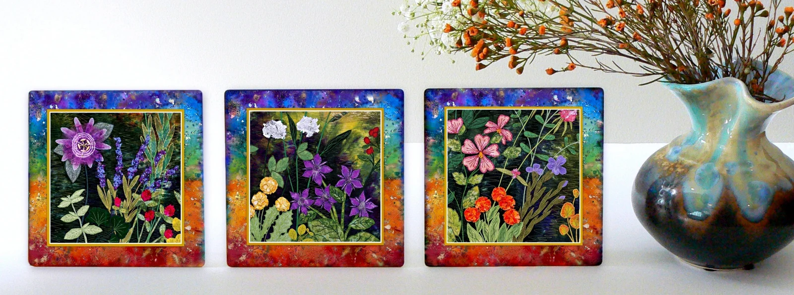Set of 3 MYSTIC GARDEN Table Top Art Prints