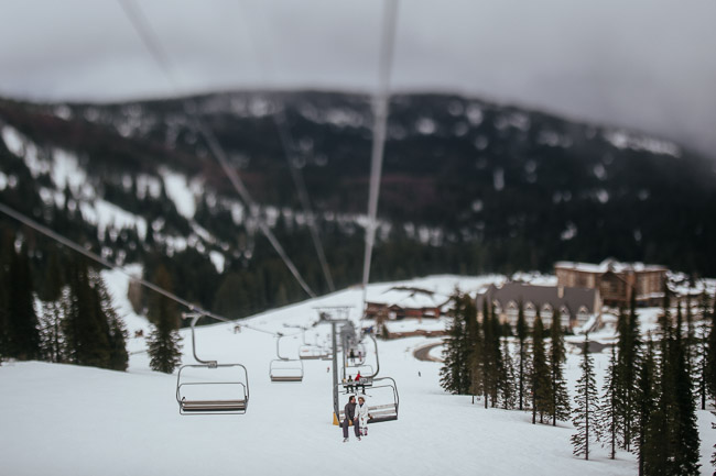 Taking a Ski Lift to the Wedding Ceremony