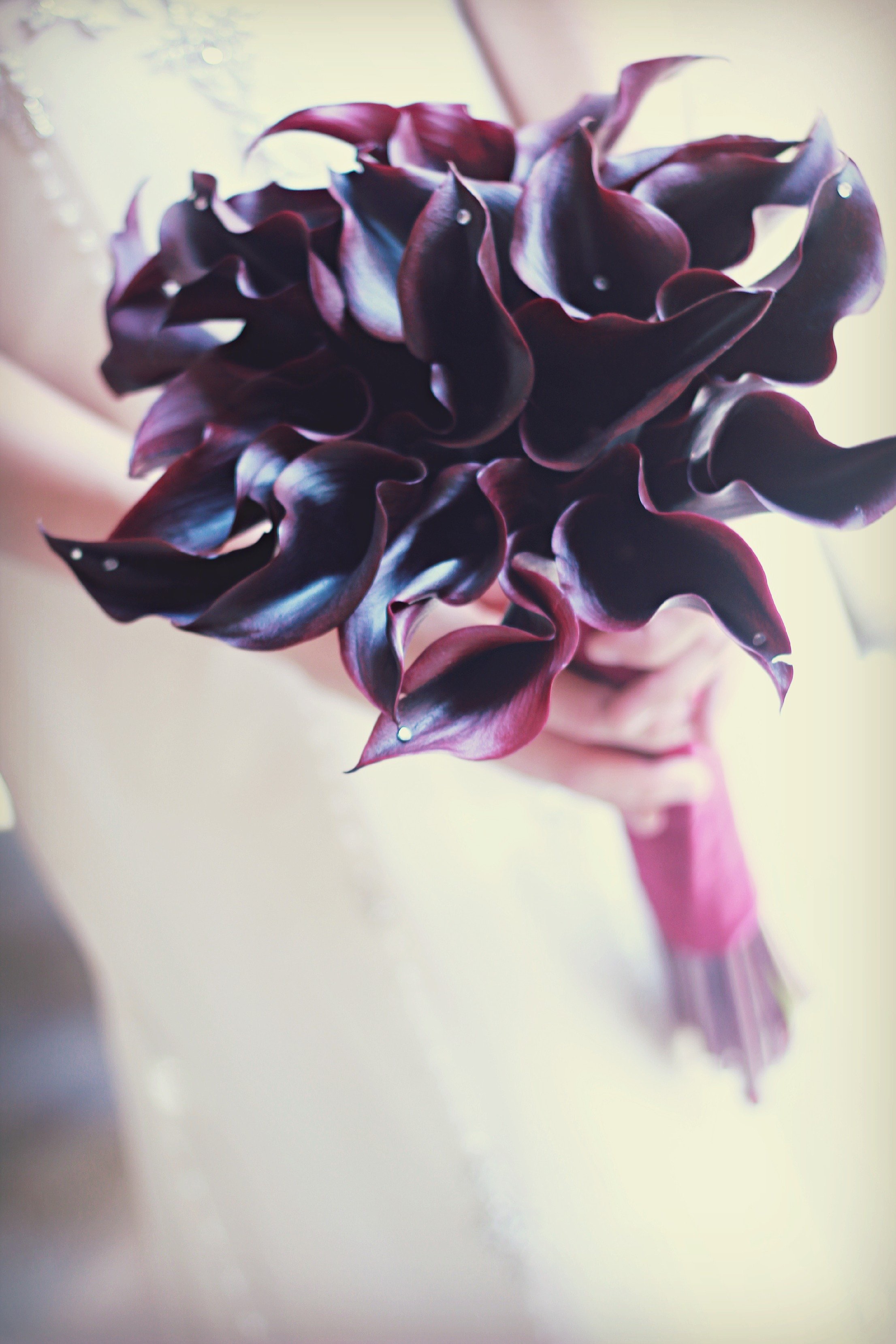 Black calla bouquet