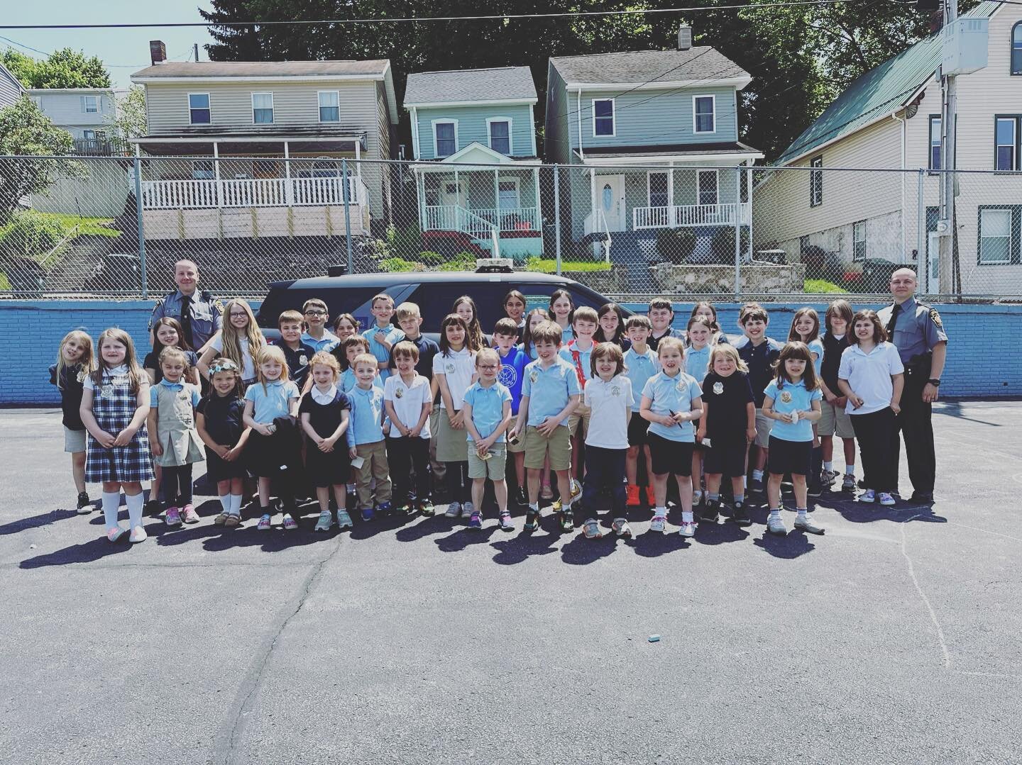 Yesterday, Corporal Ickes and Trooper Rhymestine from the Pennsylvania State Police visited our school to talk about safety and answer questions. Both troopers were happy to answer all questions and even demonstrated how spike strips are used for car