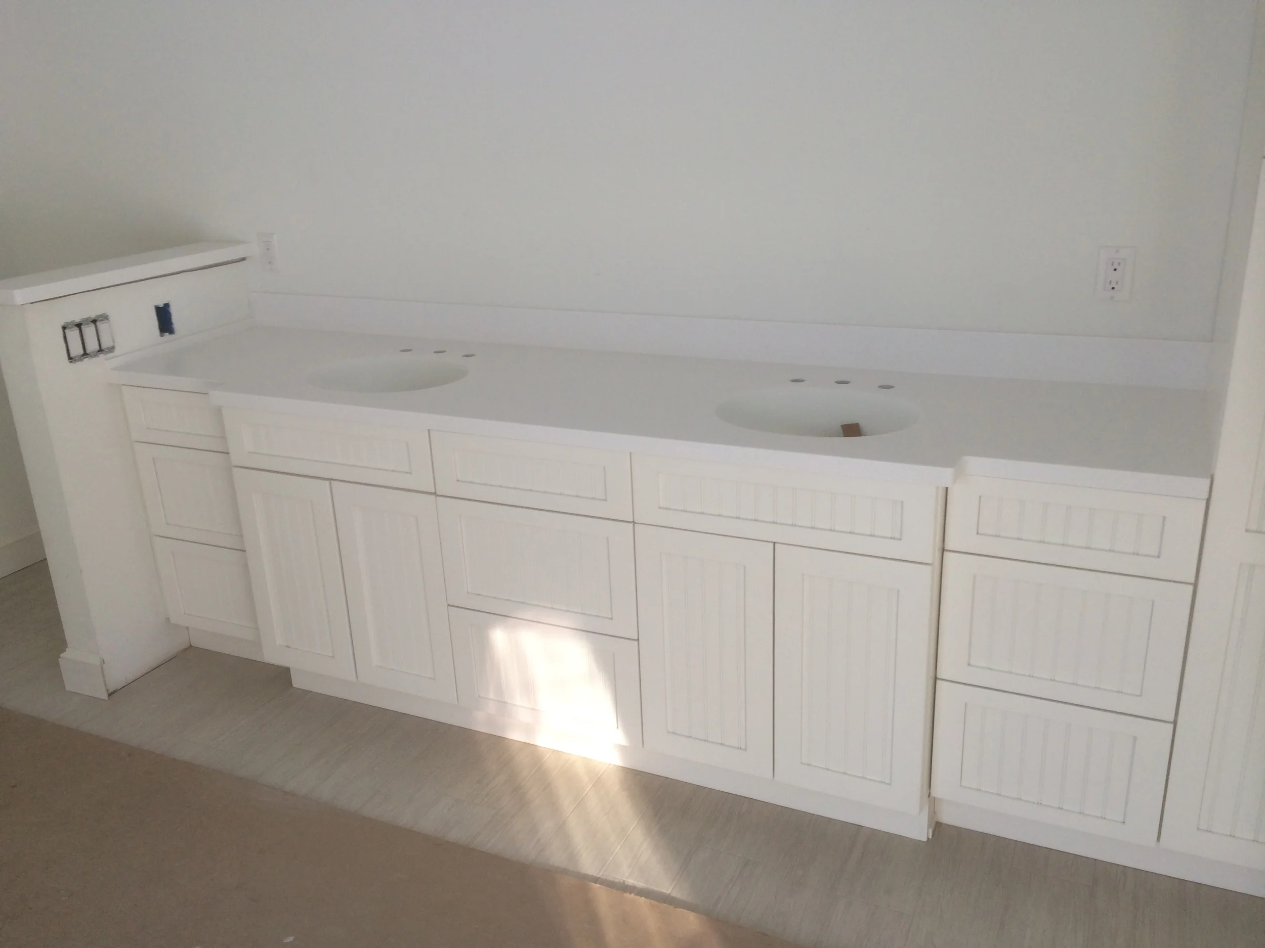  Corian Vanity, Back Splash, and Wall Cap 